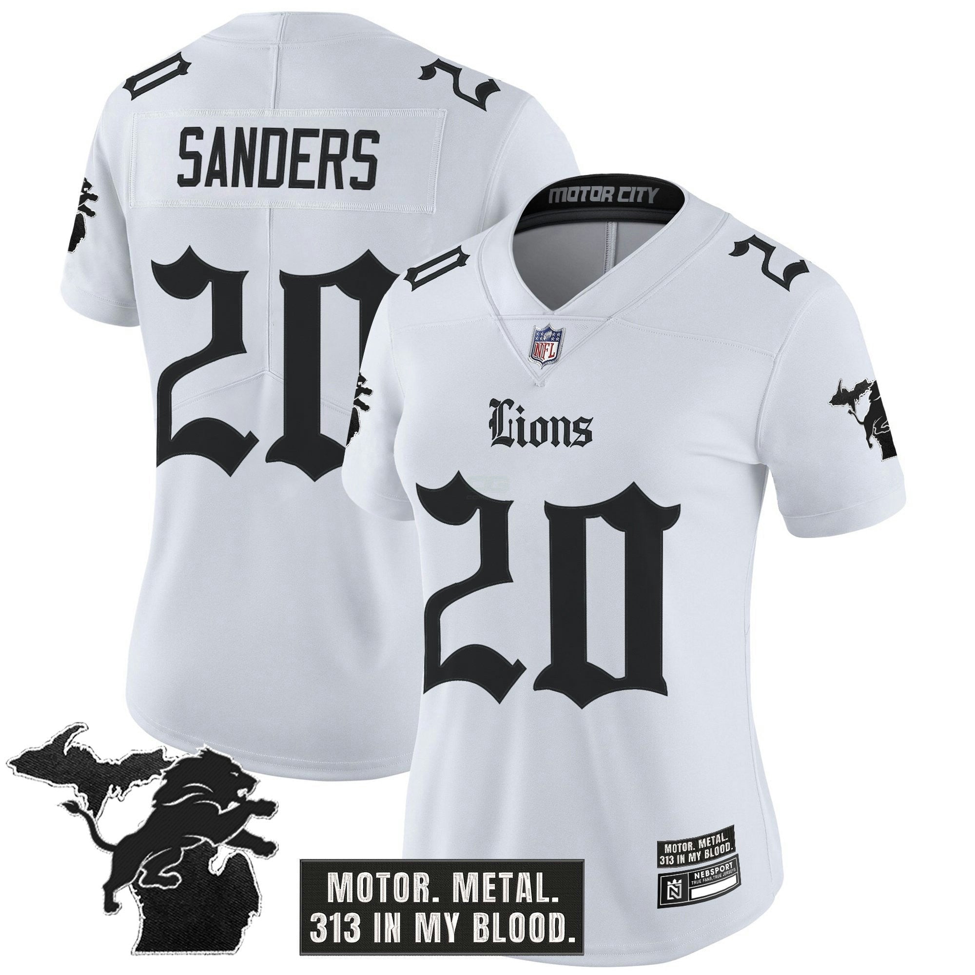 Camisa NFL Women’s Detroit ‘Gothic Motor Grit Edition’ Vapor Limited Jersey