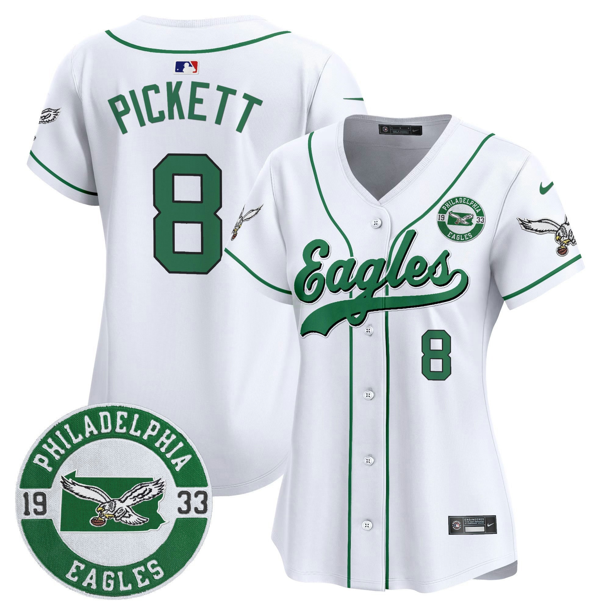 Camisa NFL Women’s Est. 1933 Patch Patch Kelly Green Vapor Jersey