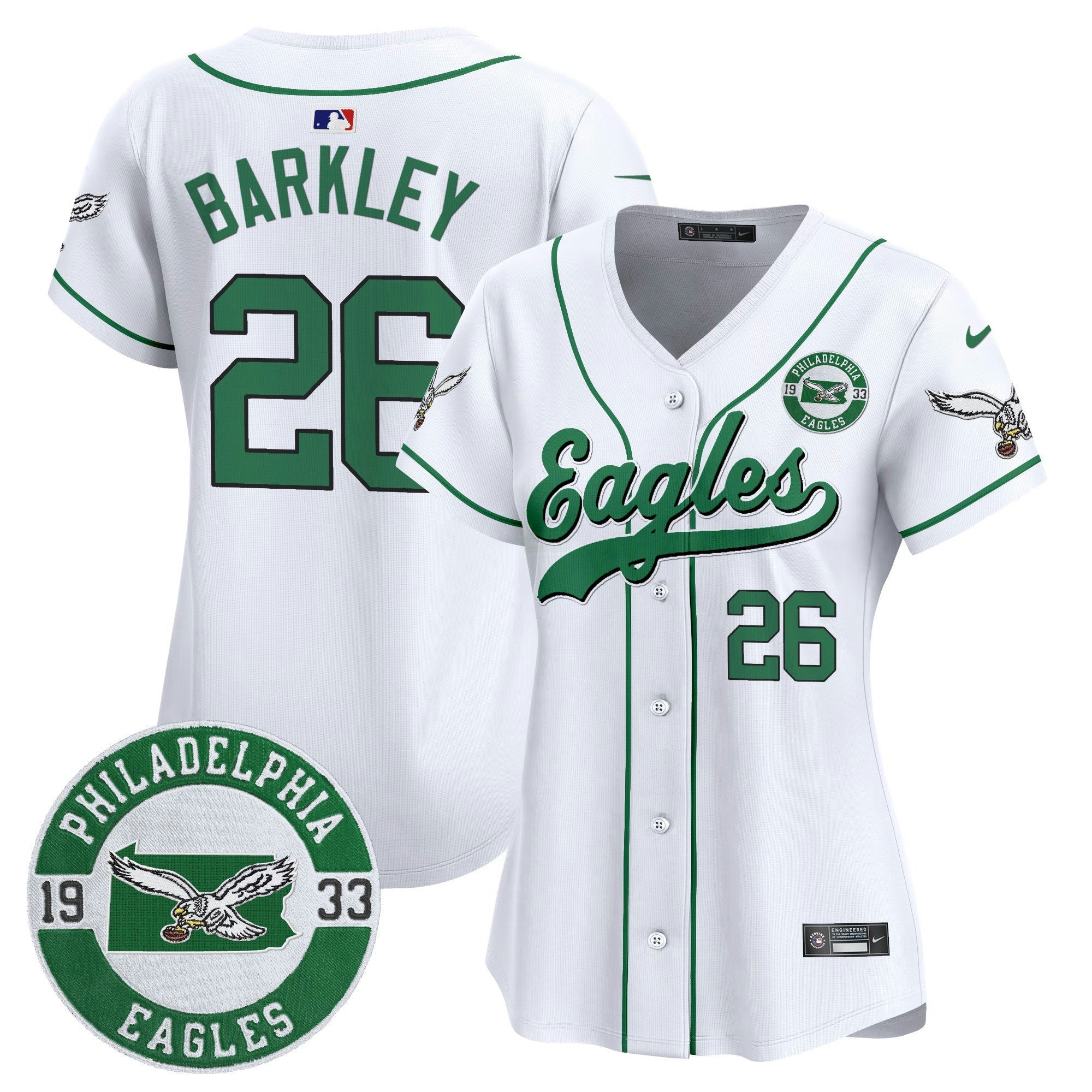 Camisa NFL Women’s Est. 1933 Patch Patch Kelly Green Vapor Jersey
