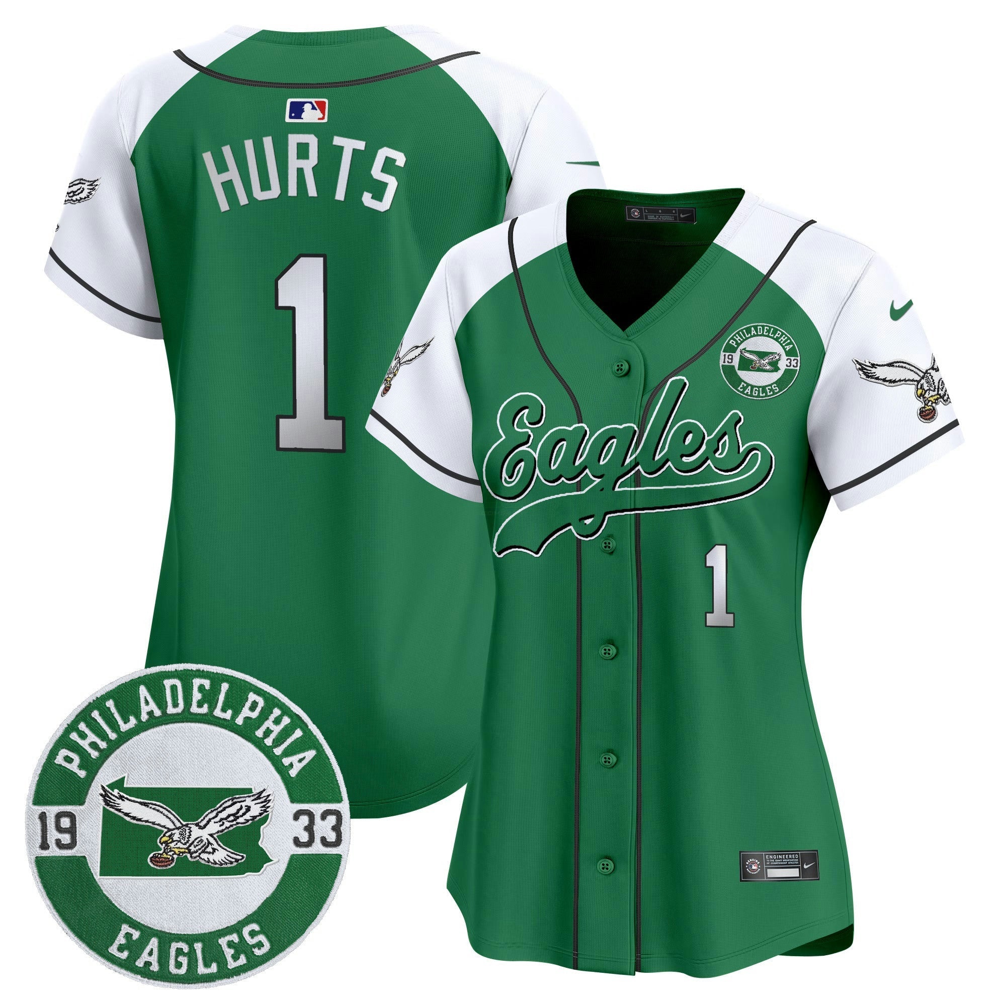 Camisa NFL Women’s Est. 1933 Patch Patch Kelly Green Vapor Jersey