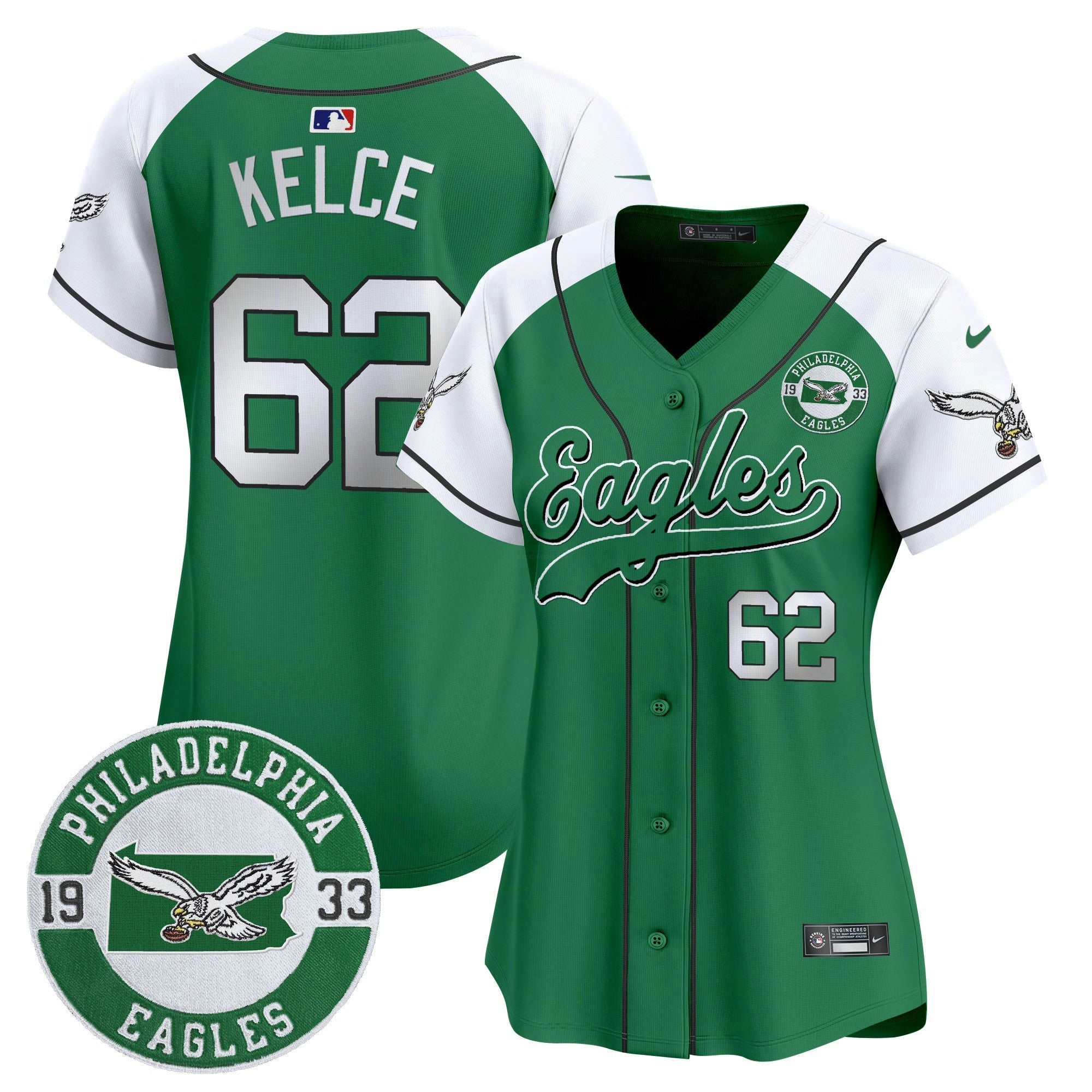 Camisa NFL Women’s Est. 1933 Patch Patch Kelly Green Vapor Jersey