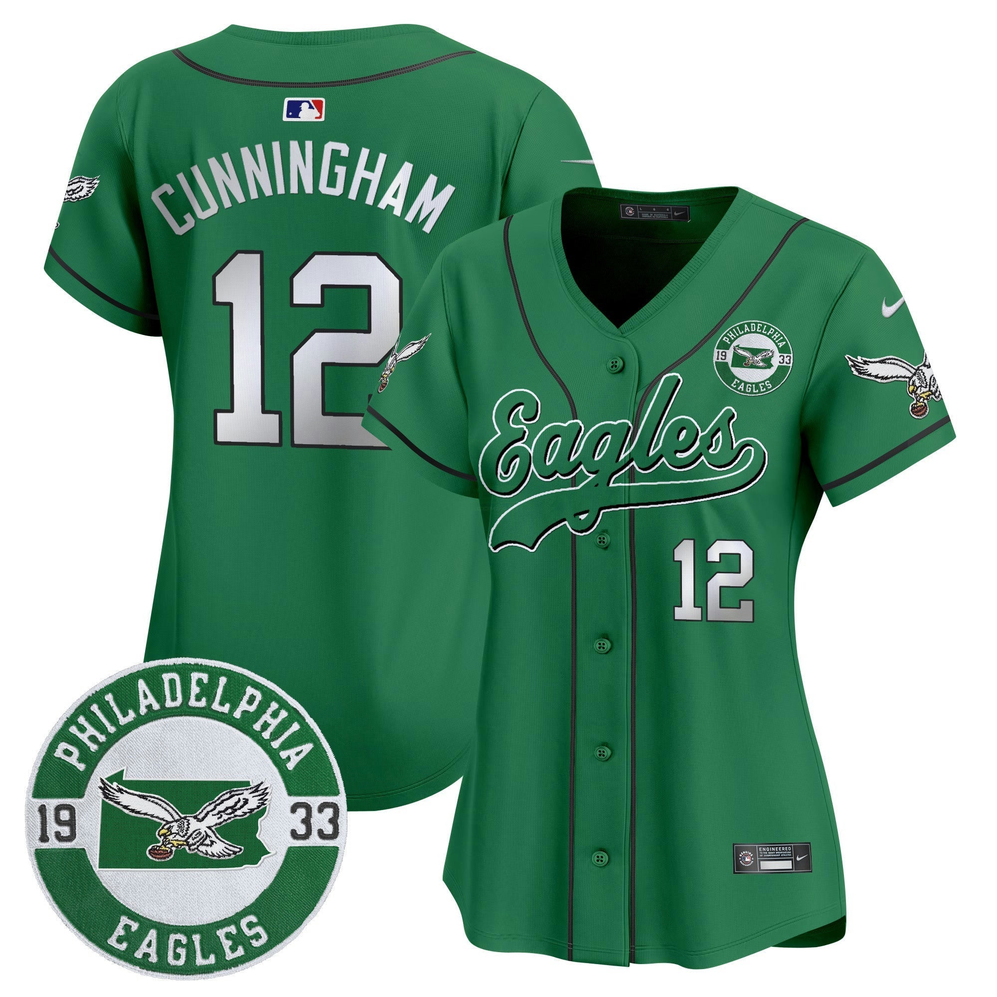 Camisa NFL Women’s Est. 1933 Patch Patch Kelly Green Vapor Jersey