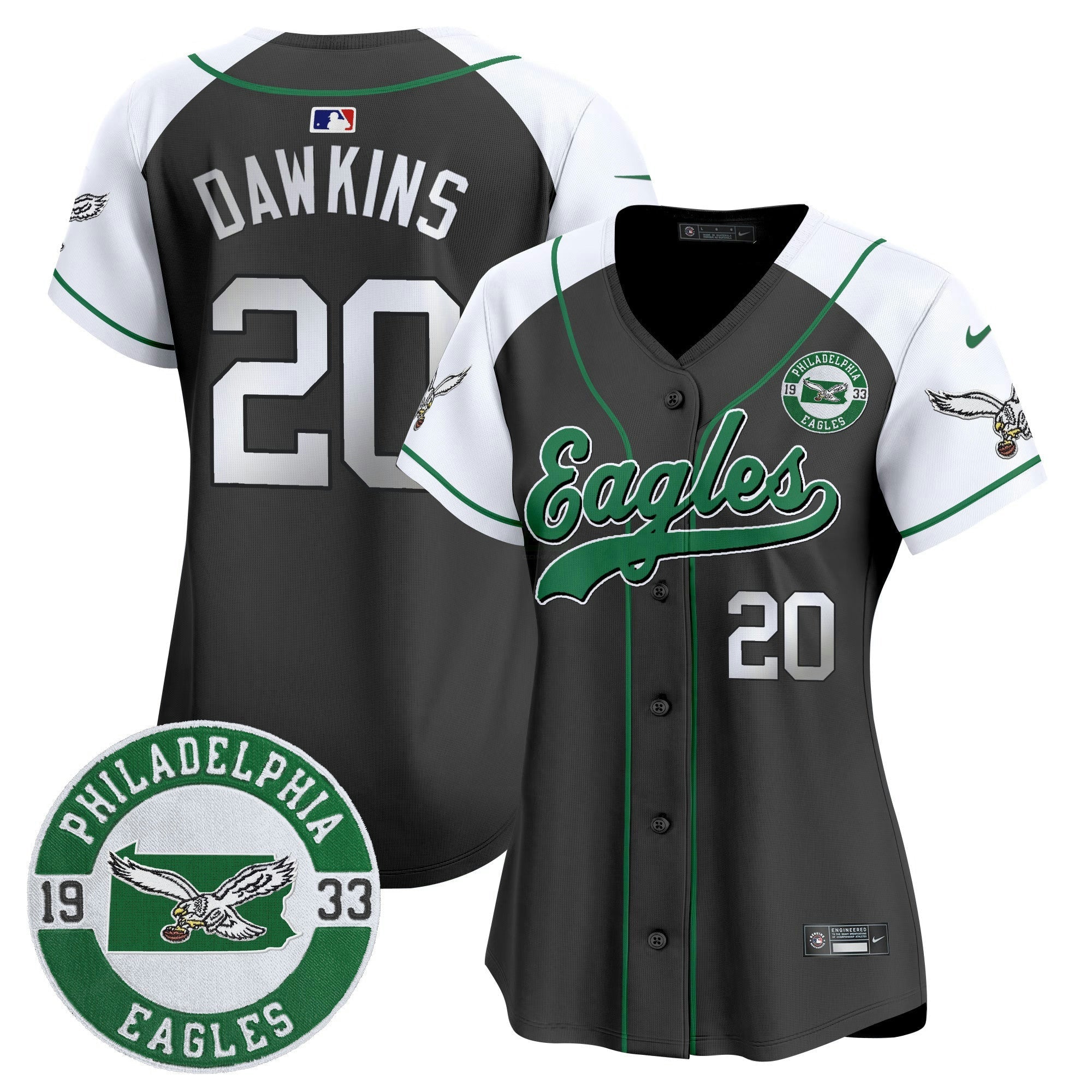 Camisa NFL Women’s Est. 1933 Patch Patch Kelly Green Vapor Jersey