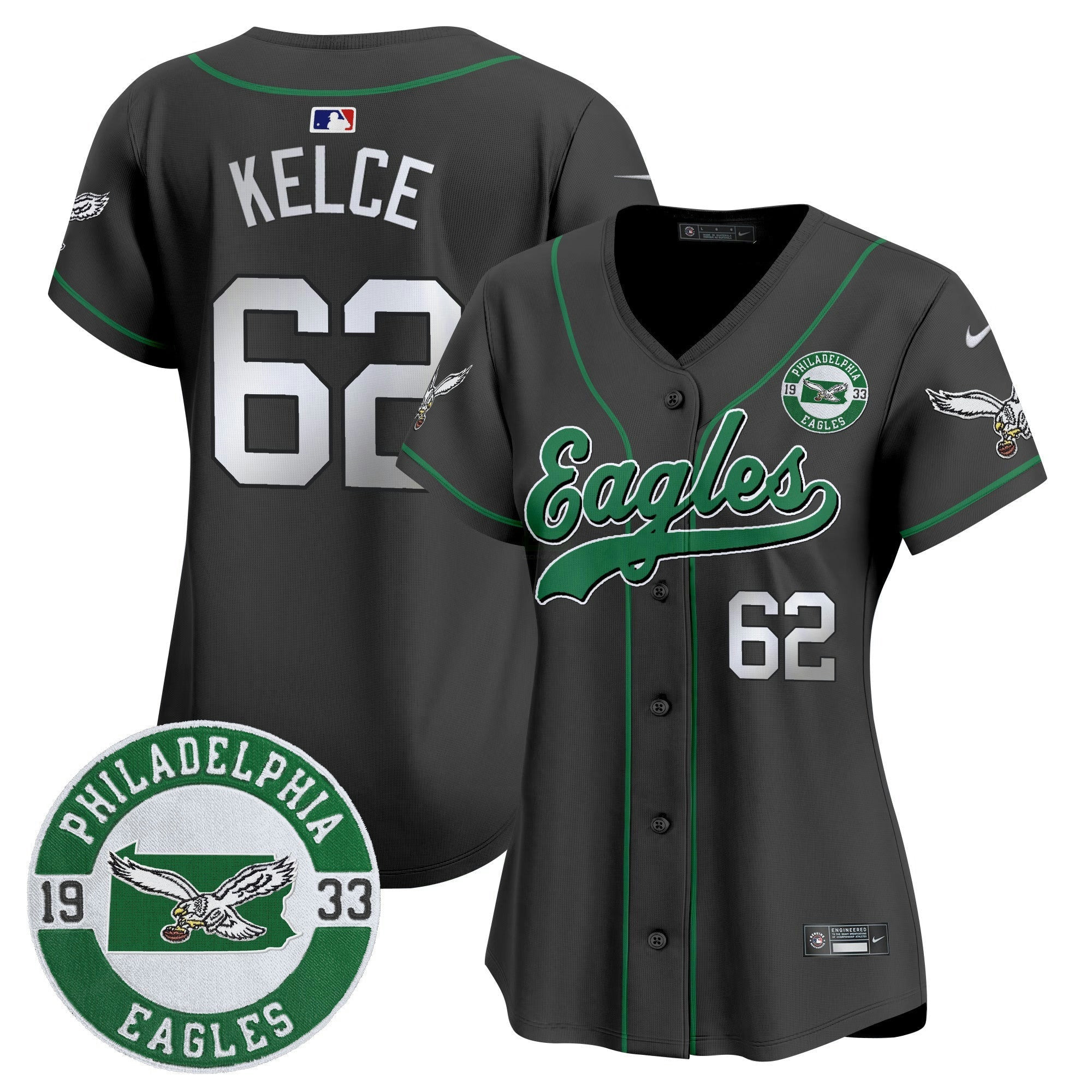 Camisa NFL Women’s Est. 1933 Patch Patch Kelly Green Vapor Jersey