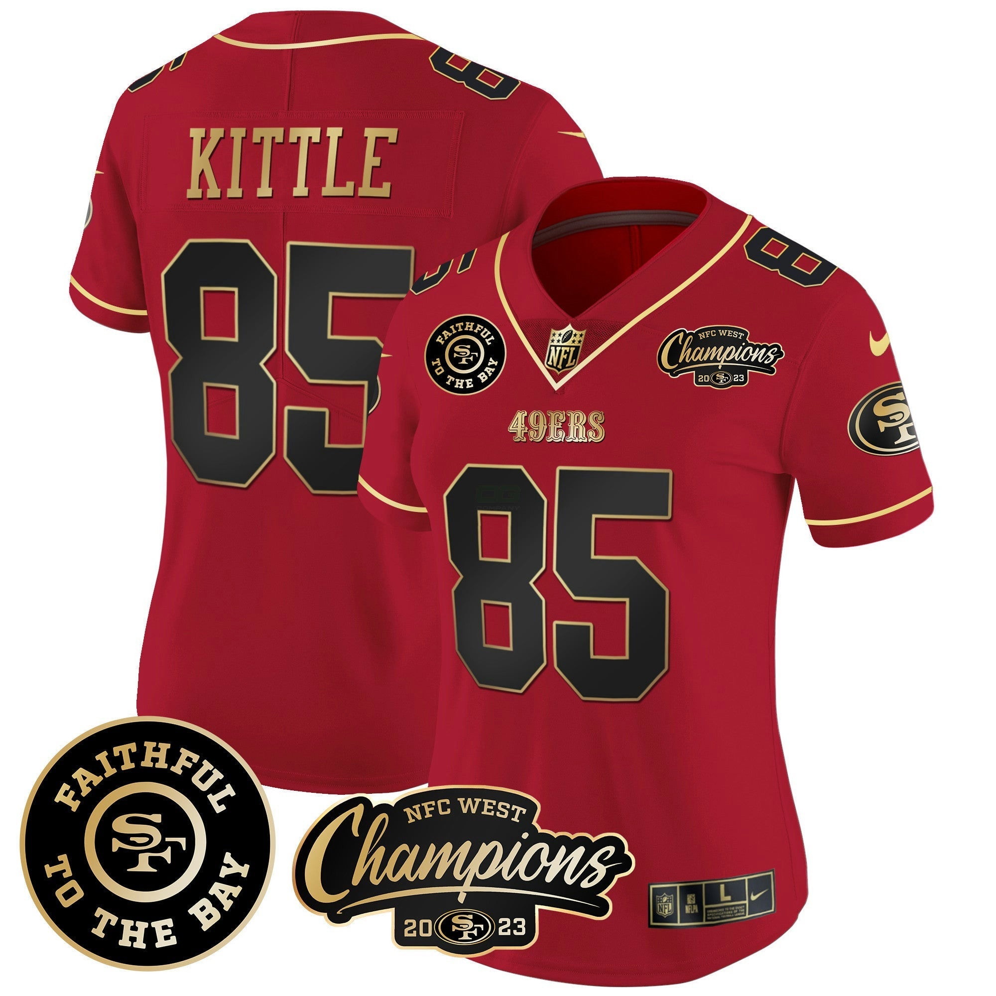 Camisa NFL Women’s Faithful & 2023 NFC West Champions Patch Vapor Jersey