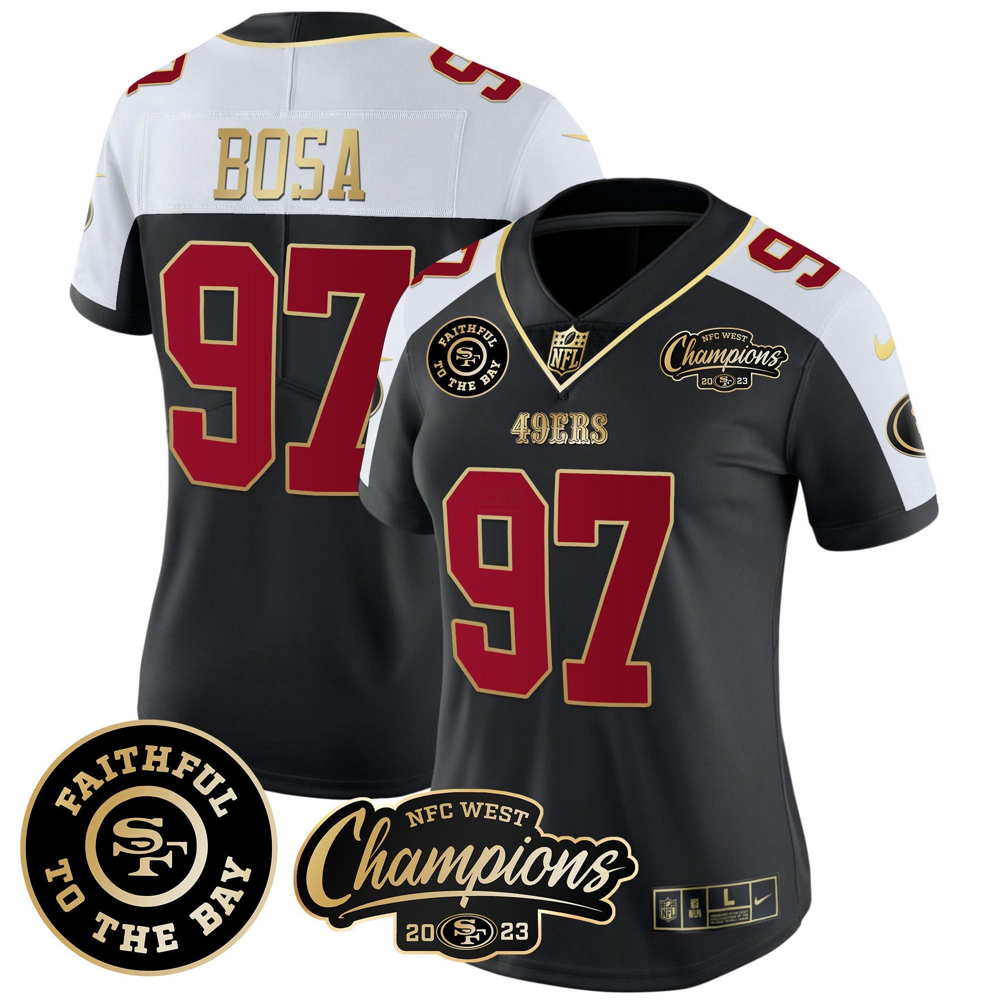 Camisa NFL Women’s Faithful & 2023 NFC West Champions Patch Vapor Jersey