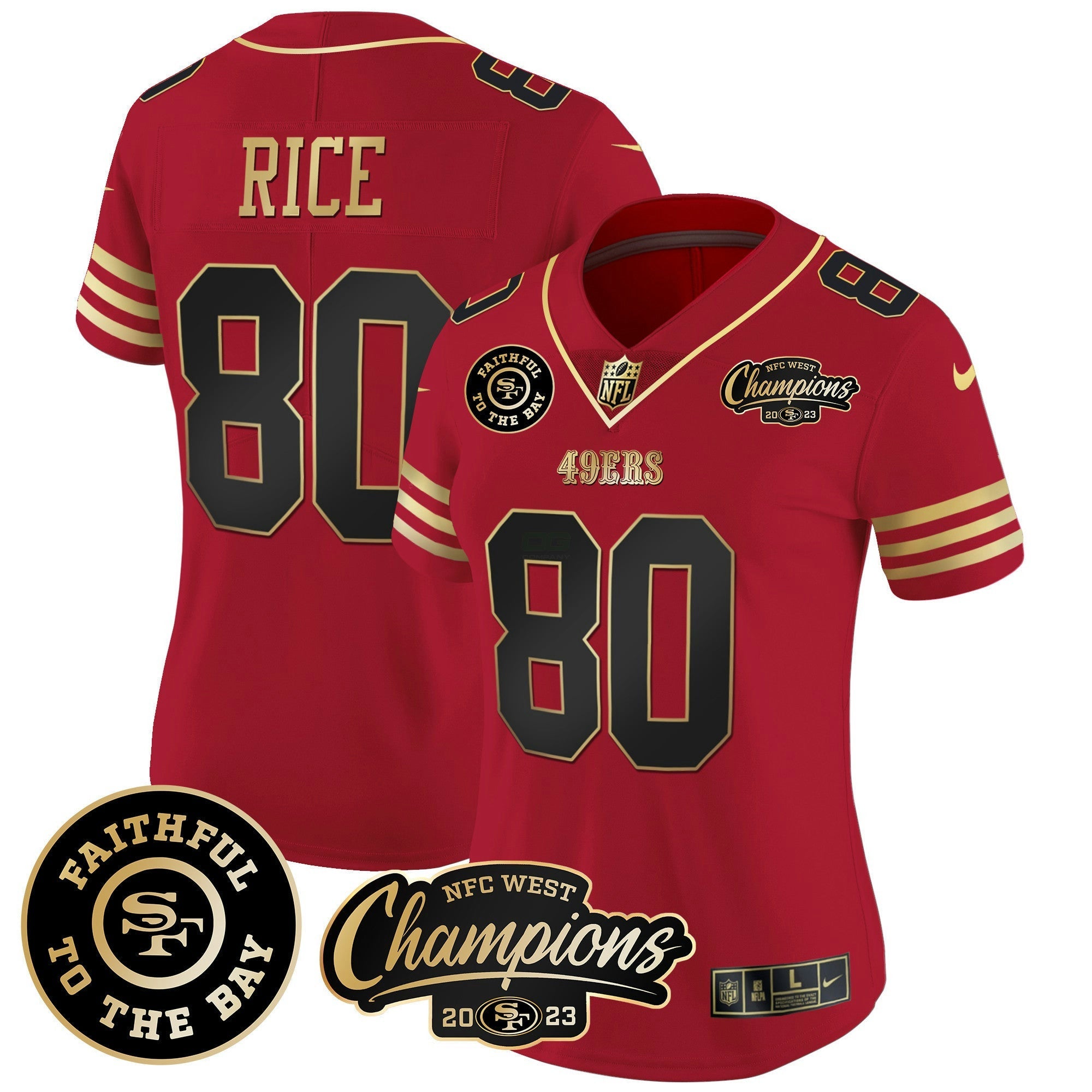 Camisa NFL Women’s Faithful & 2023 NFC West Champions Patch Vapor Jersey