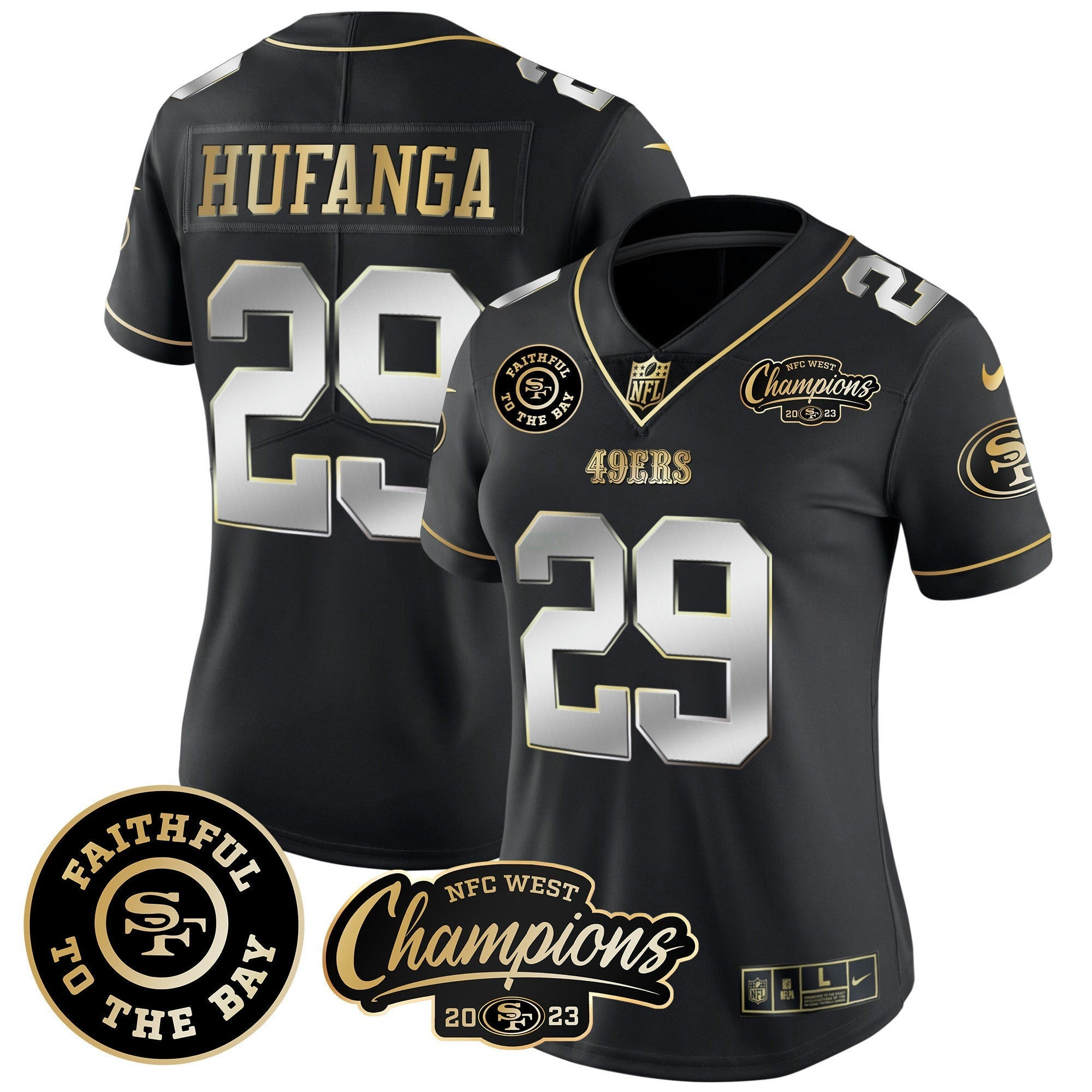 Camisa NFL Women’s Faithful & 2023 NFC West Champions Patch Vapor Jersey