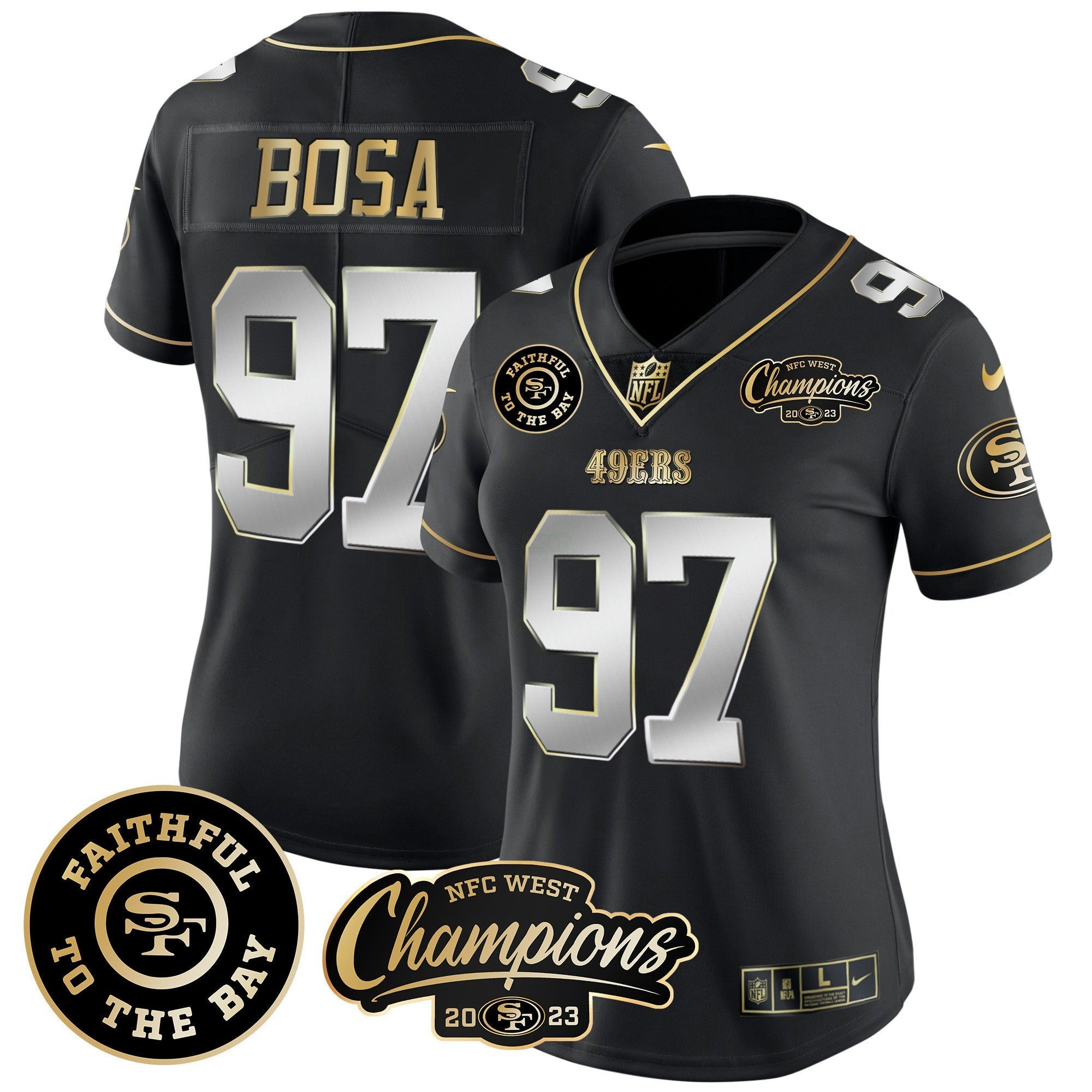Camisa NFL Women’s Faithful & 2023 NFC West Champions Patch Vapor Jersey