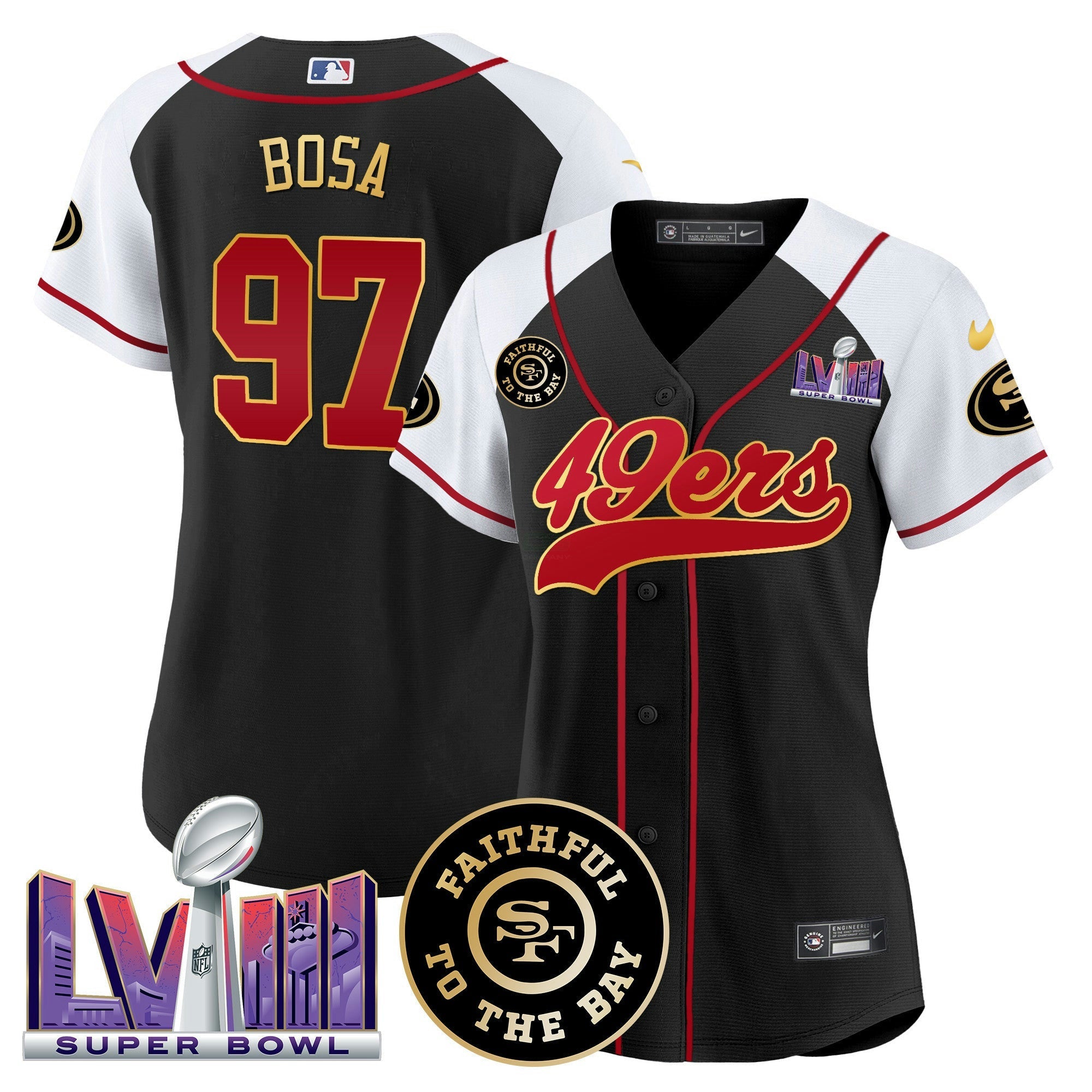 Camisa NFL Women’s Faithful & Super Bowl LVIII Patch Jersey
