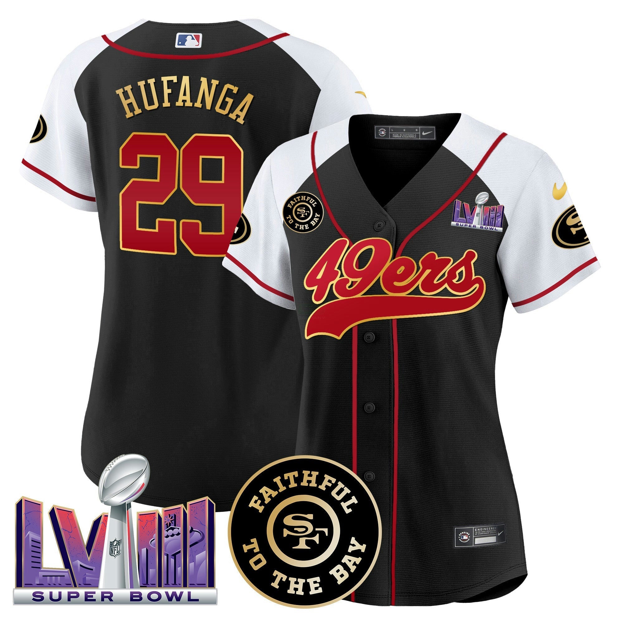 Camisa NFL Women’s Faithful & Super Bowl LVIII Patch Jersey