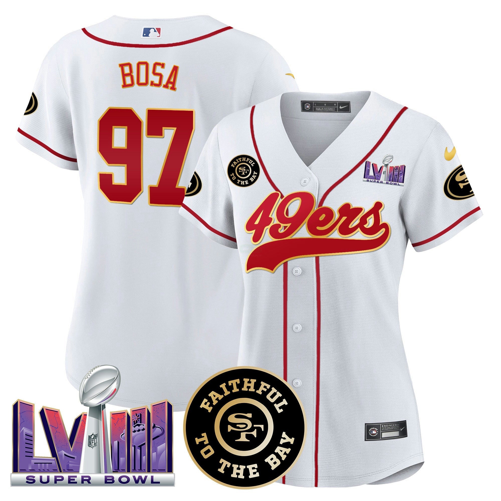 Camisa NFL Women’s Faithful & Super Bowl LVIII Patch Jersey