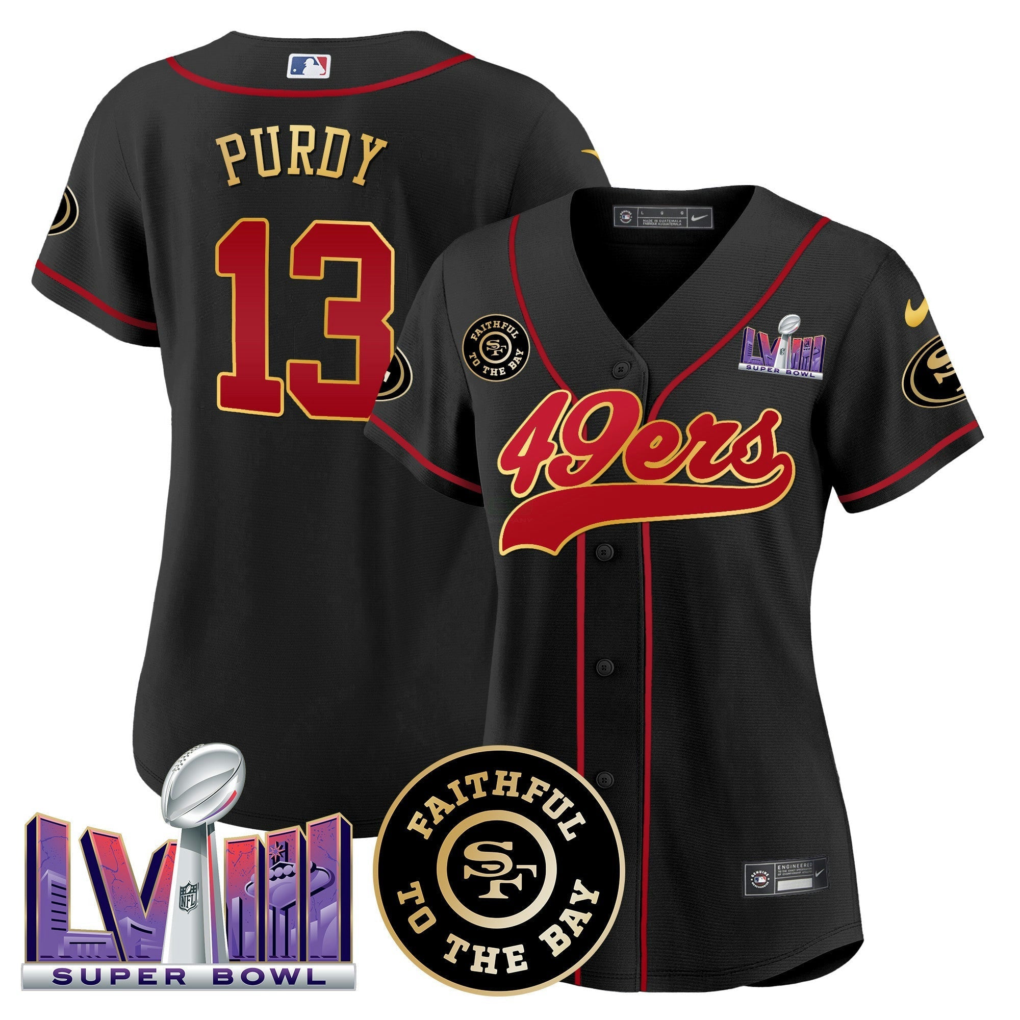 Camisa NFL Women’s Faithful & Super Bowl LVIII Patch Jersey