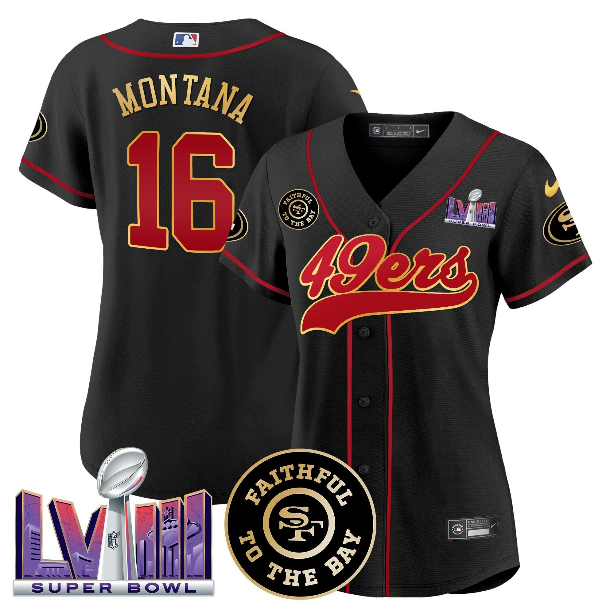 Camisa NFL Women’s Faithful & Super Bowl LVIII Patch Jersey