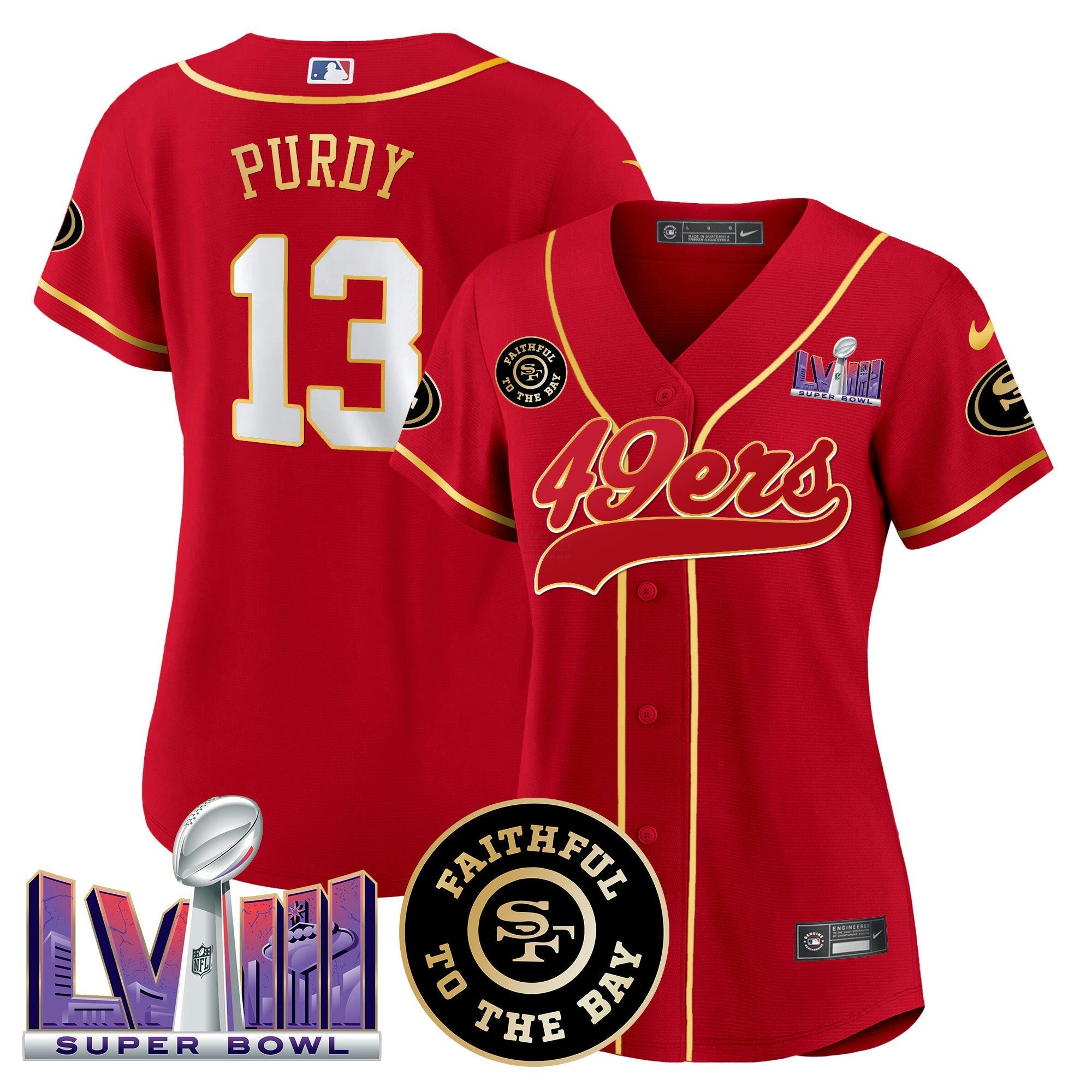 Camisa NFL Women’s Faithful & Super Bowl LVIII Patch Jersey