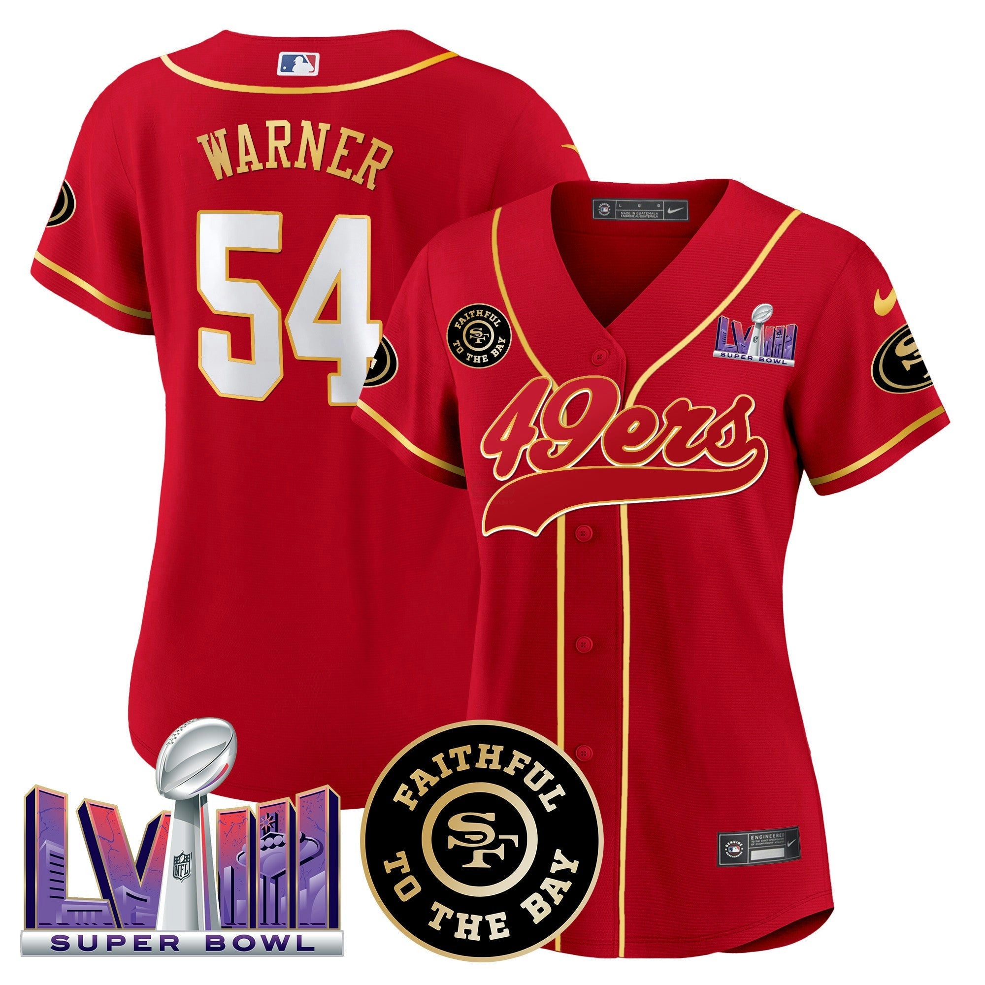 Camisa NFL Women’s Faithful & Super Bowl LVIII Patch Jersey