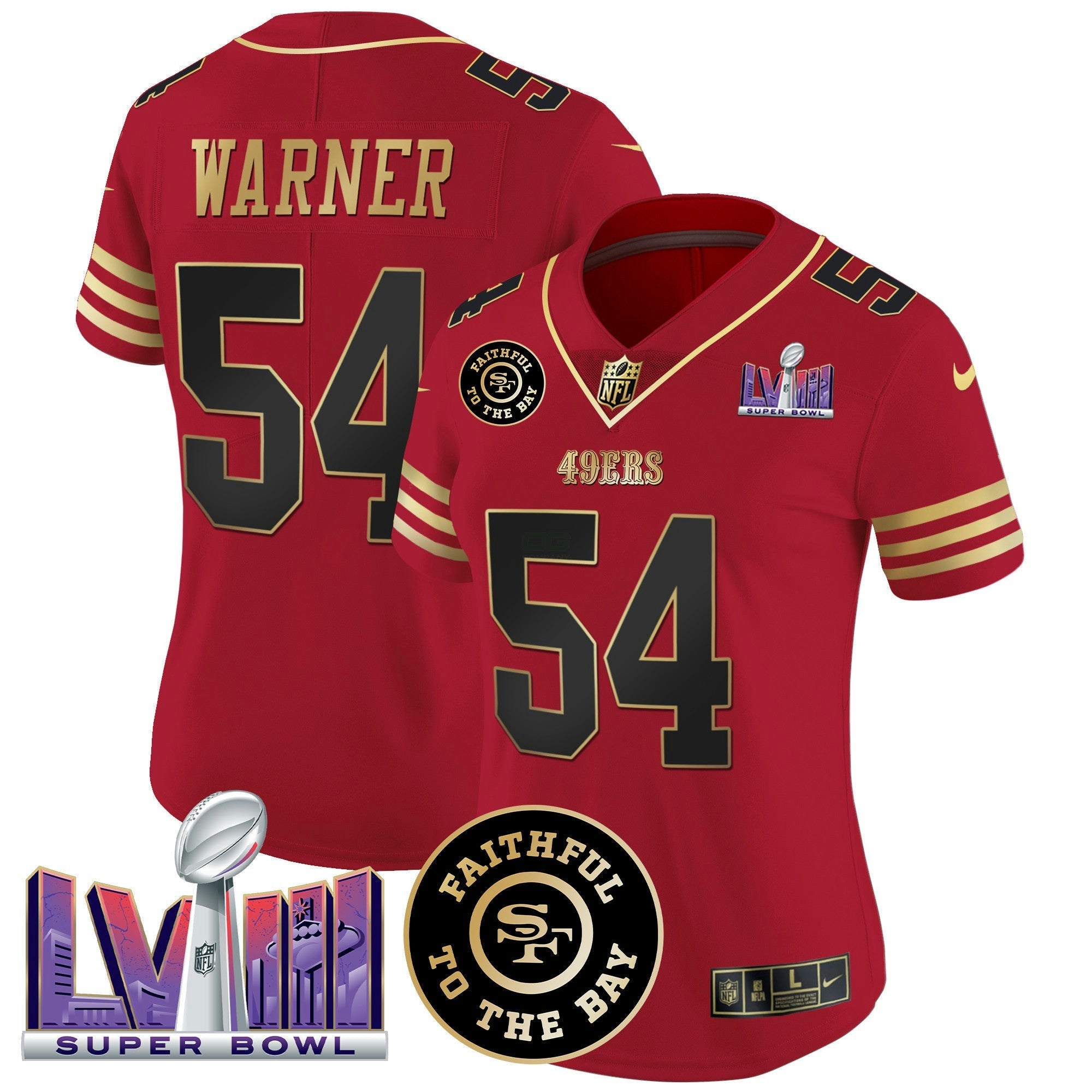 Camisa NFL Women’s Faithful & Super Bowl LVIII Patch Vapor Jersey