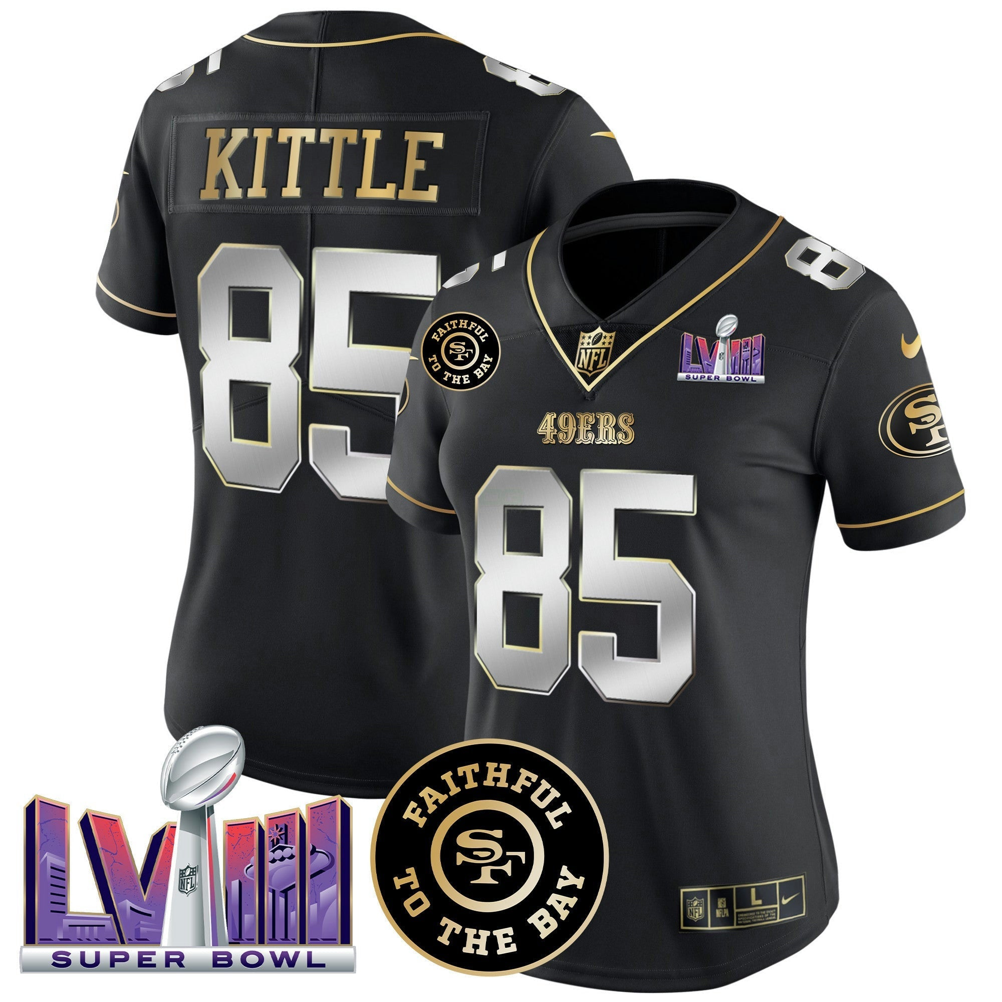 Camisa NFL Women’s Faithful & Super Bowl LVIII Patch Vapor Jersey