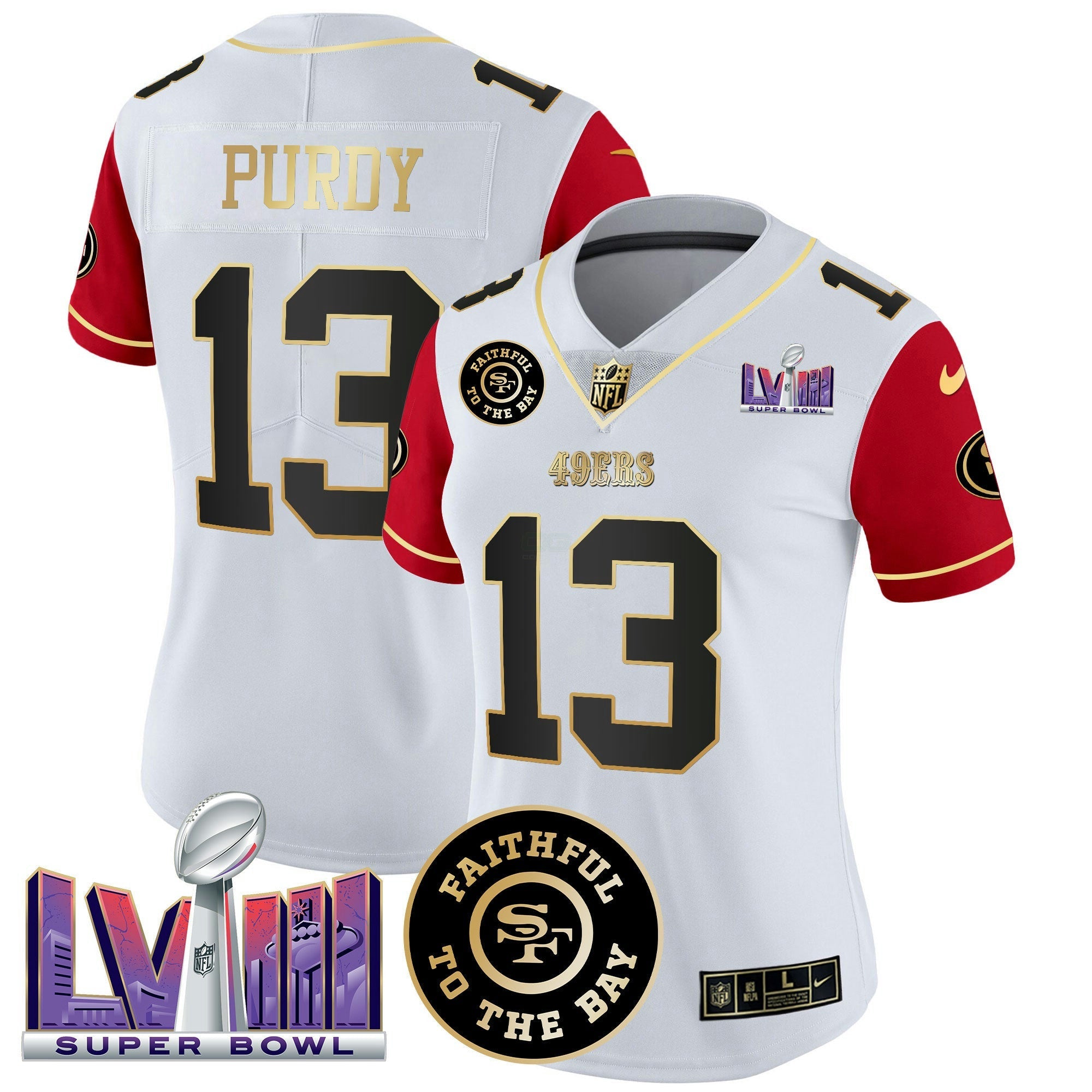 Camisa NFL Women’s Faithful & Super Bowl LVIII Patch Vapor Jersey V2