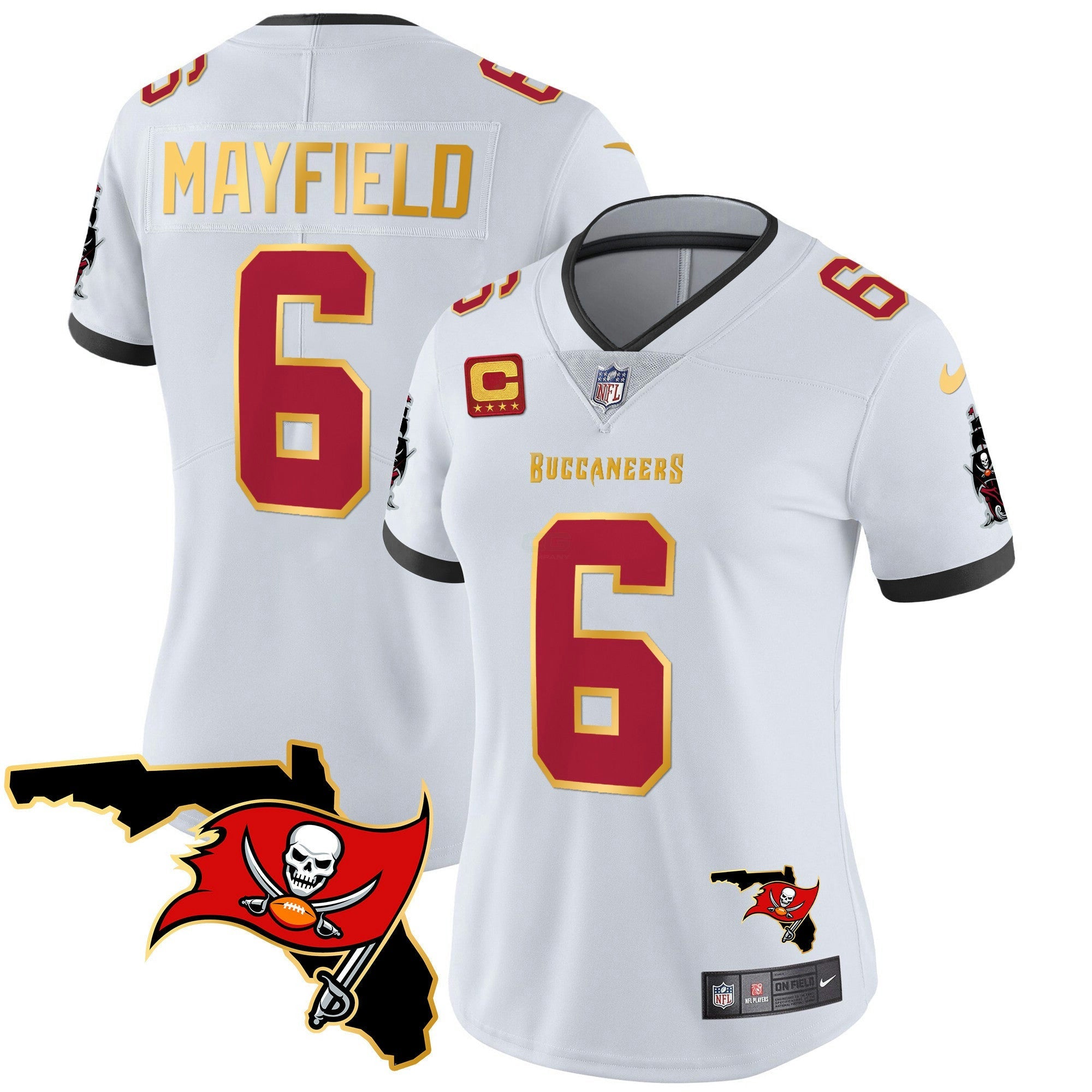 Camisa NFL Women’s Florida Patch Dourada Trim Vapor Jersey