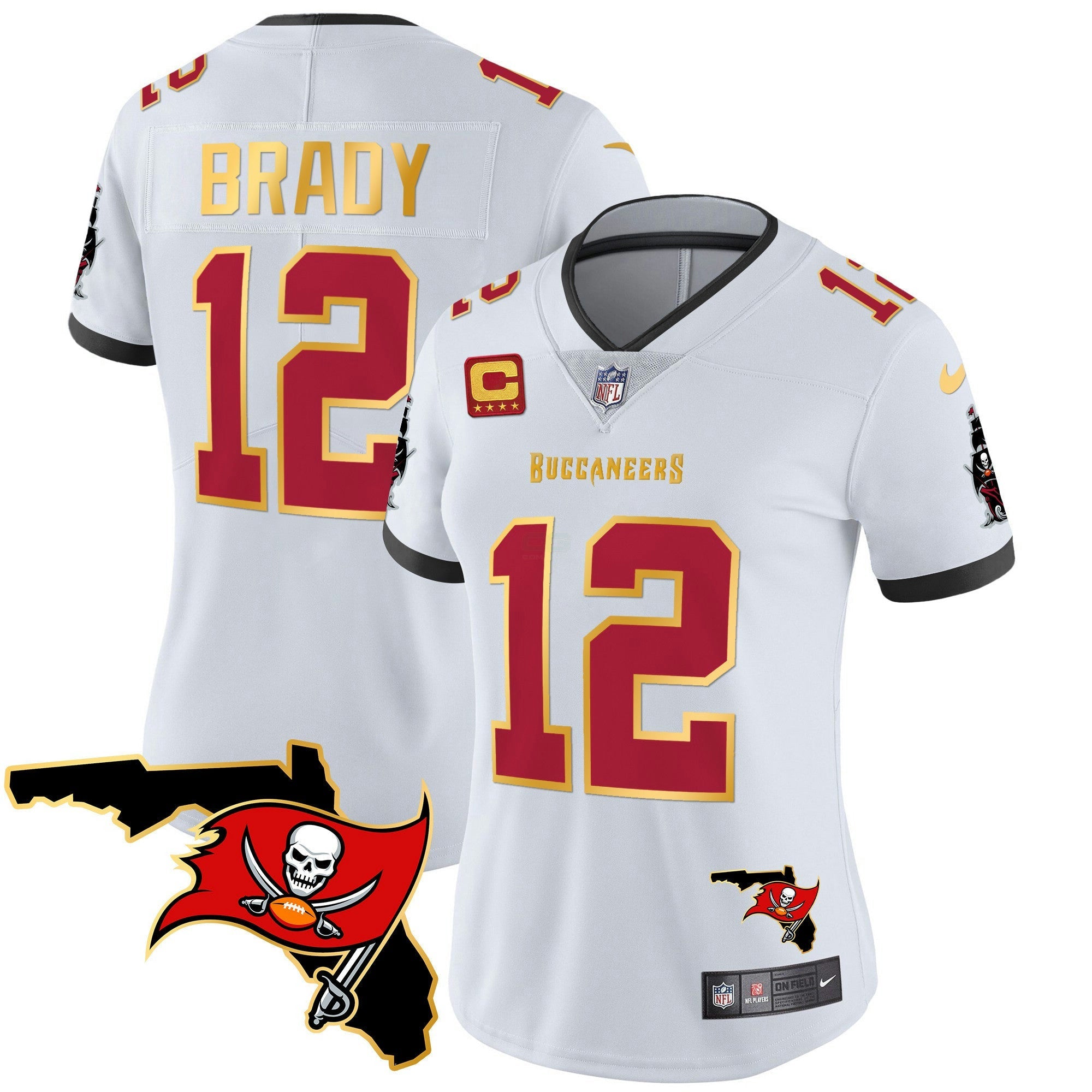 Camisa NFL Women’s Florida Patch Dourada Trim Vapor Jersey