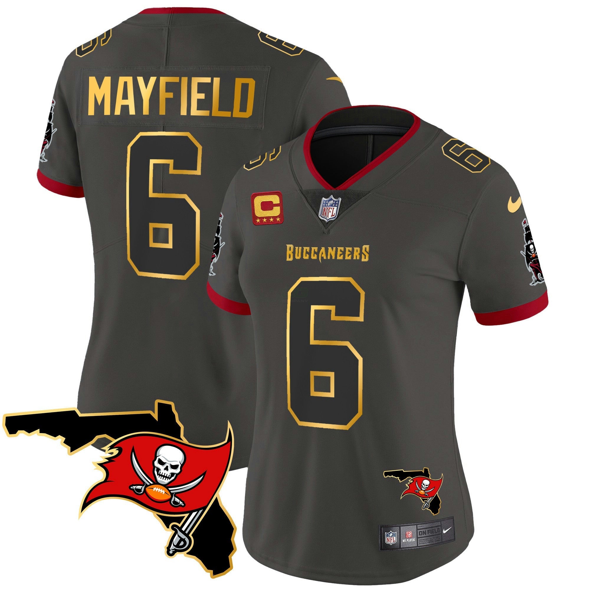 Camisa NFL Women’s Florida Patch Dourada Trim Vapor Jersey