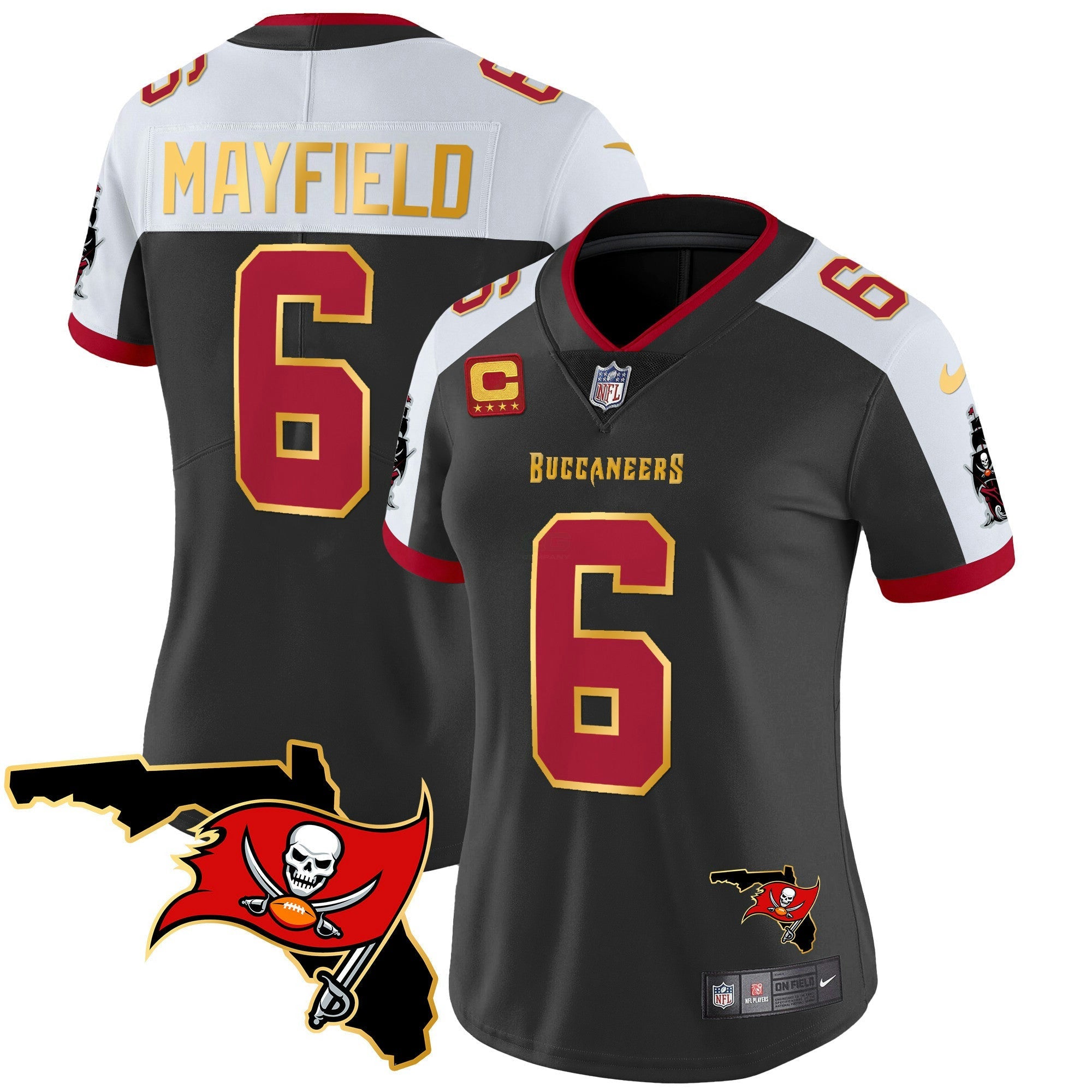 Camisa NFL Women’s Florida Patch Dourada Trim Vapor Jersey