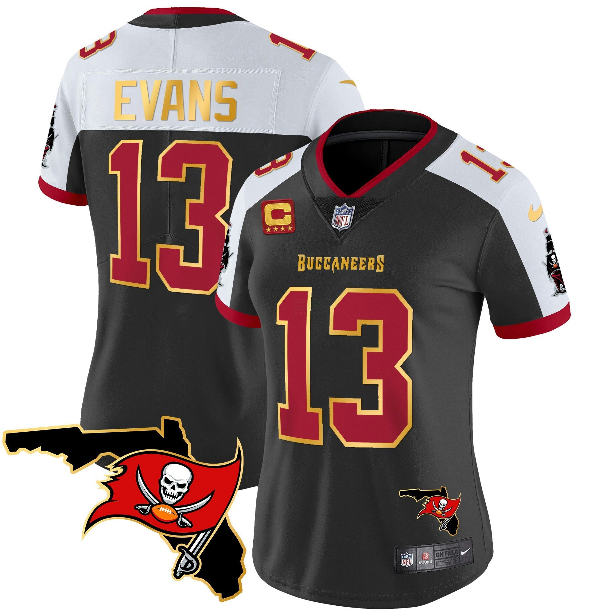 Camisa NFL Women’s Florida Patch Dourada Trim Vapor Jersey