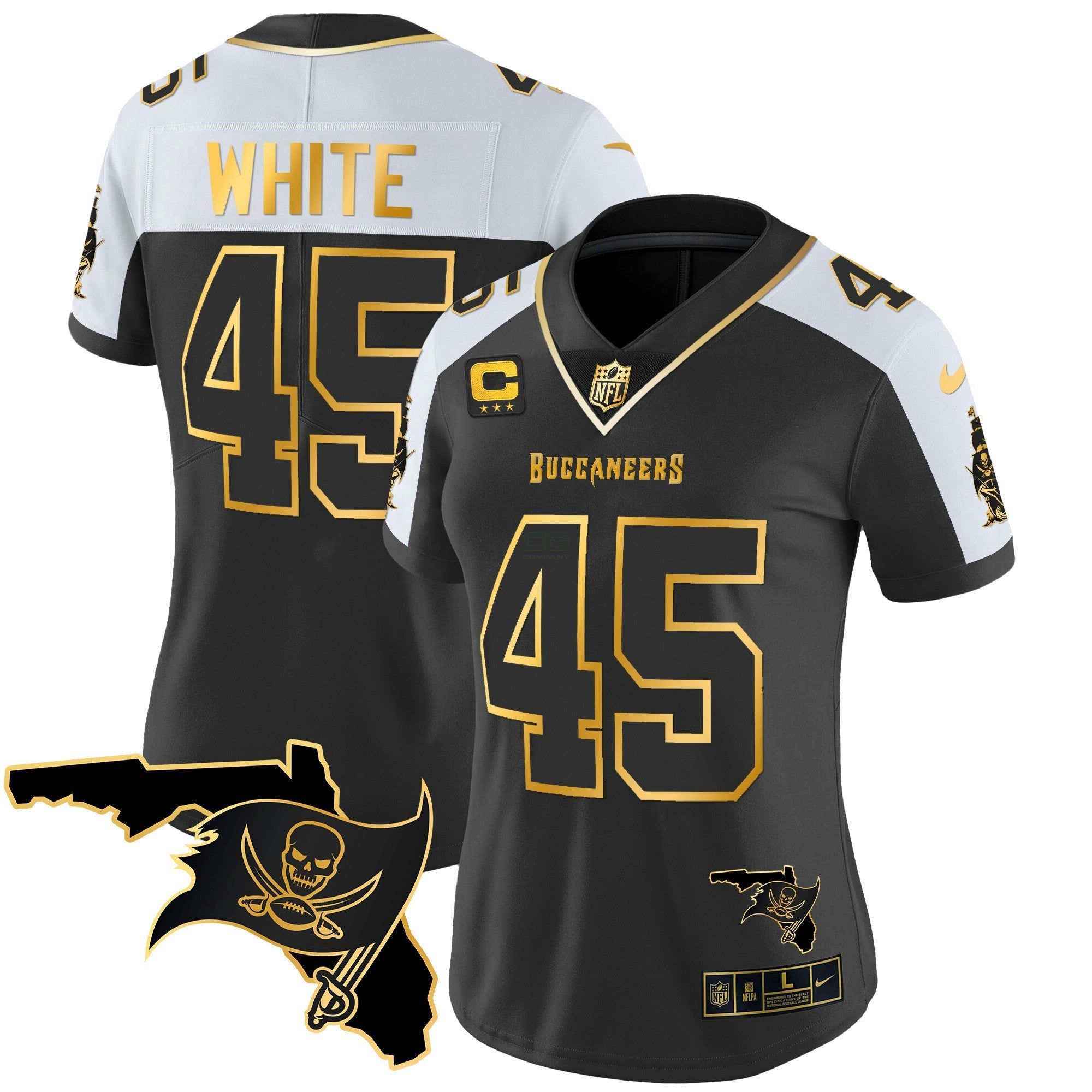 Camisa NFL Women’s Florida Patch Vapor Dourada Jersey