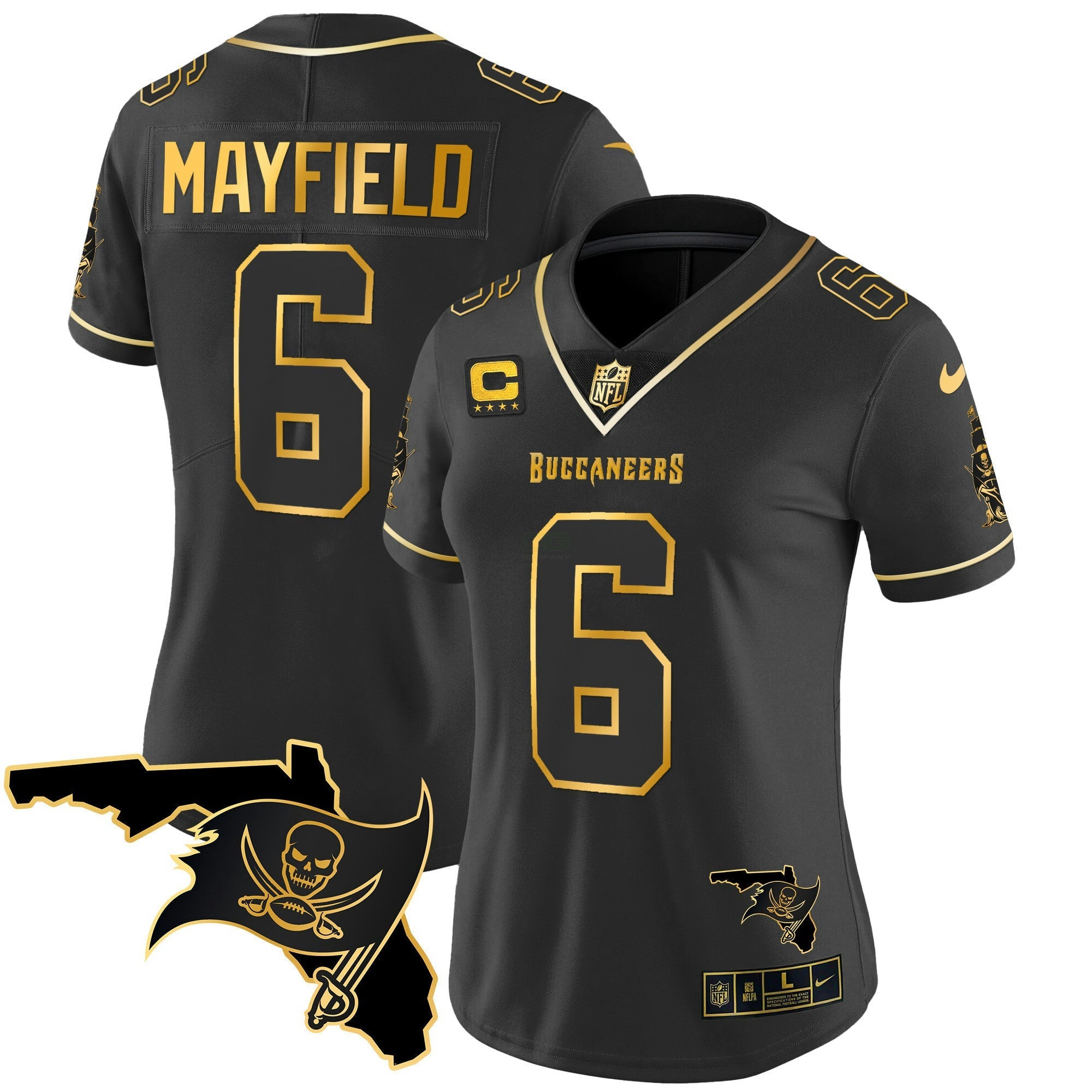 Camisa NFL Women’s Florida Patch Vapor Dourada Jersey