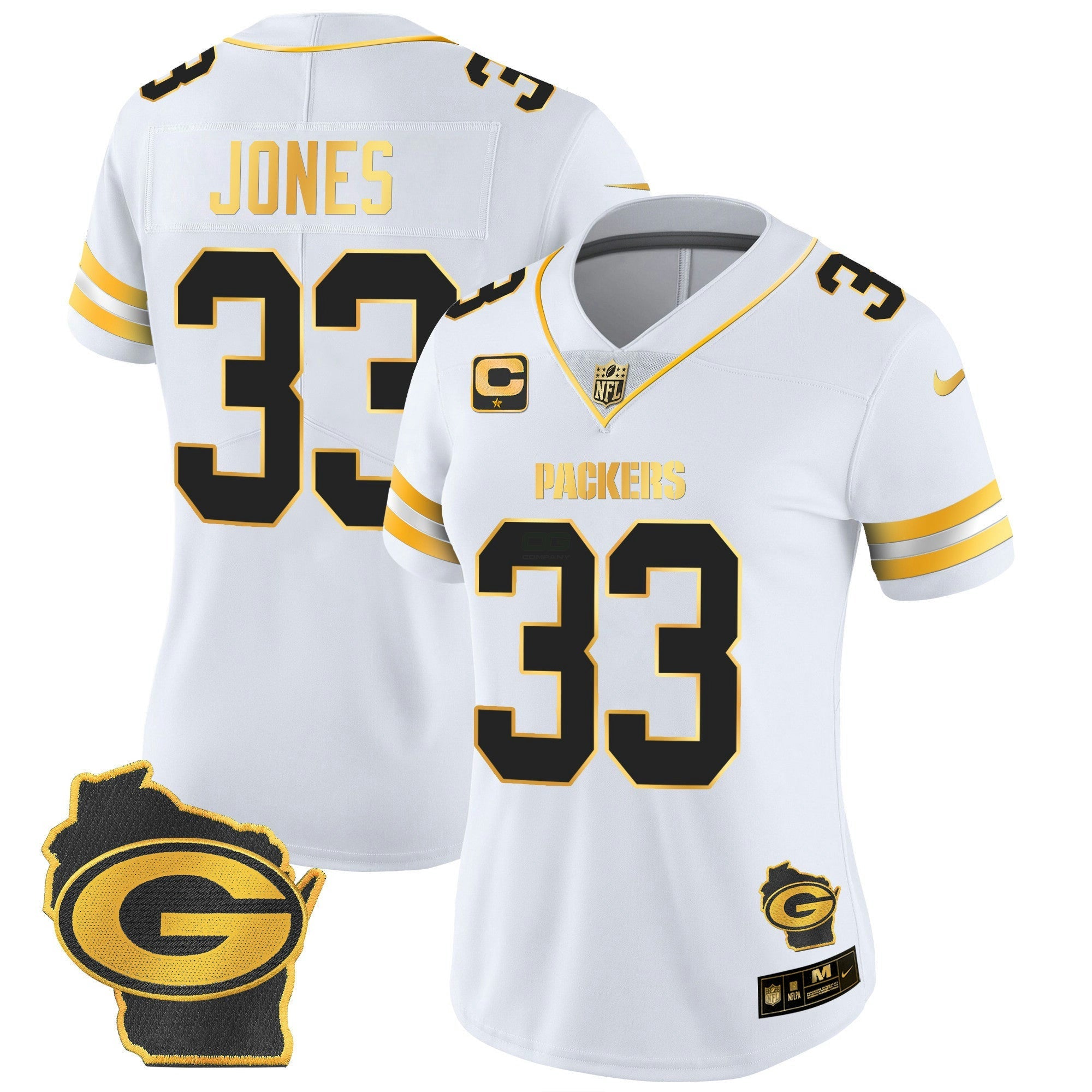 Camisa NFL Women’s Home Patch Dourada Vapor Jersey