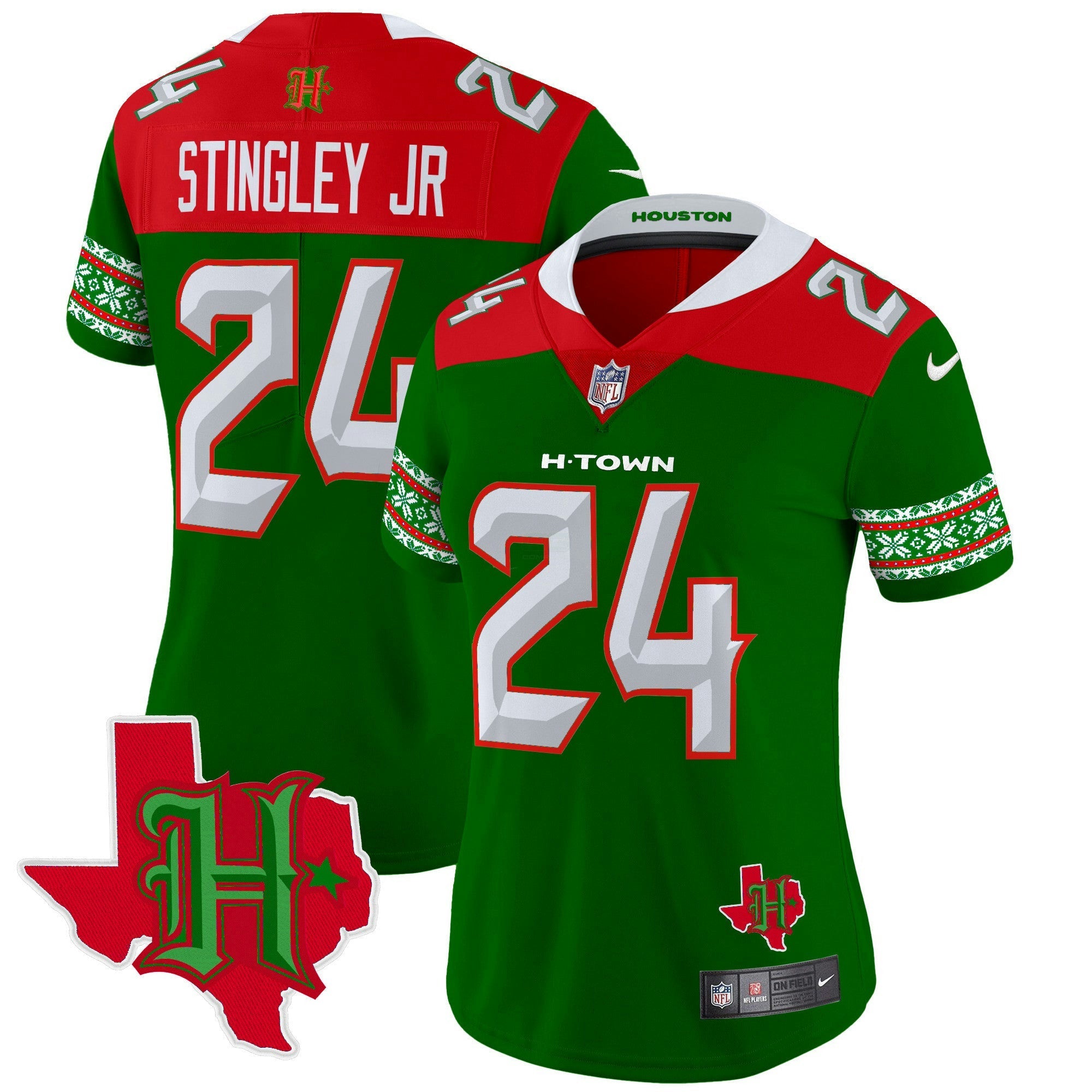 Camisa NFL Women’s Houston 2024 Christmas Vapor Limited Jersey