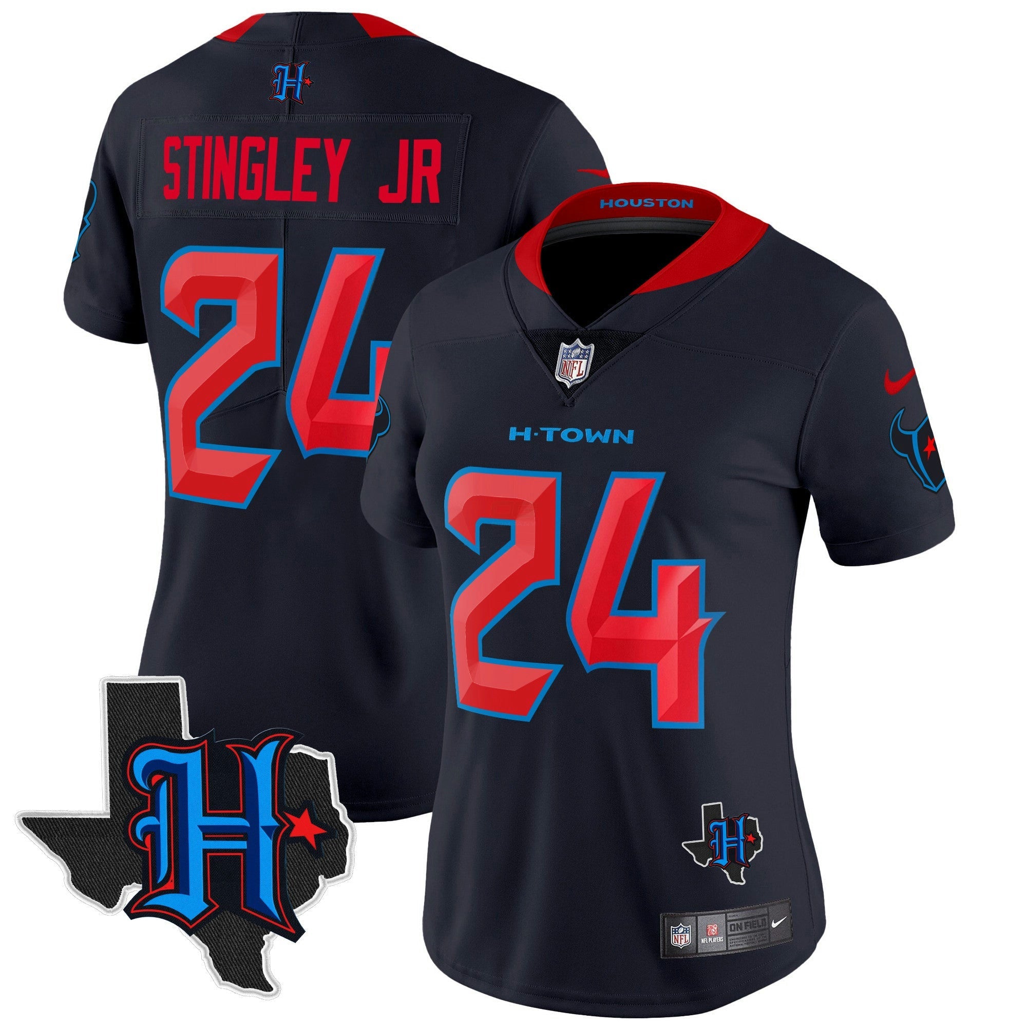 Camisa NFL Women’s Houston 2024 Texas Patch Vapor Limited Jersey