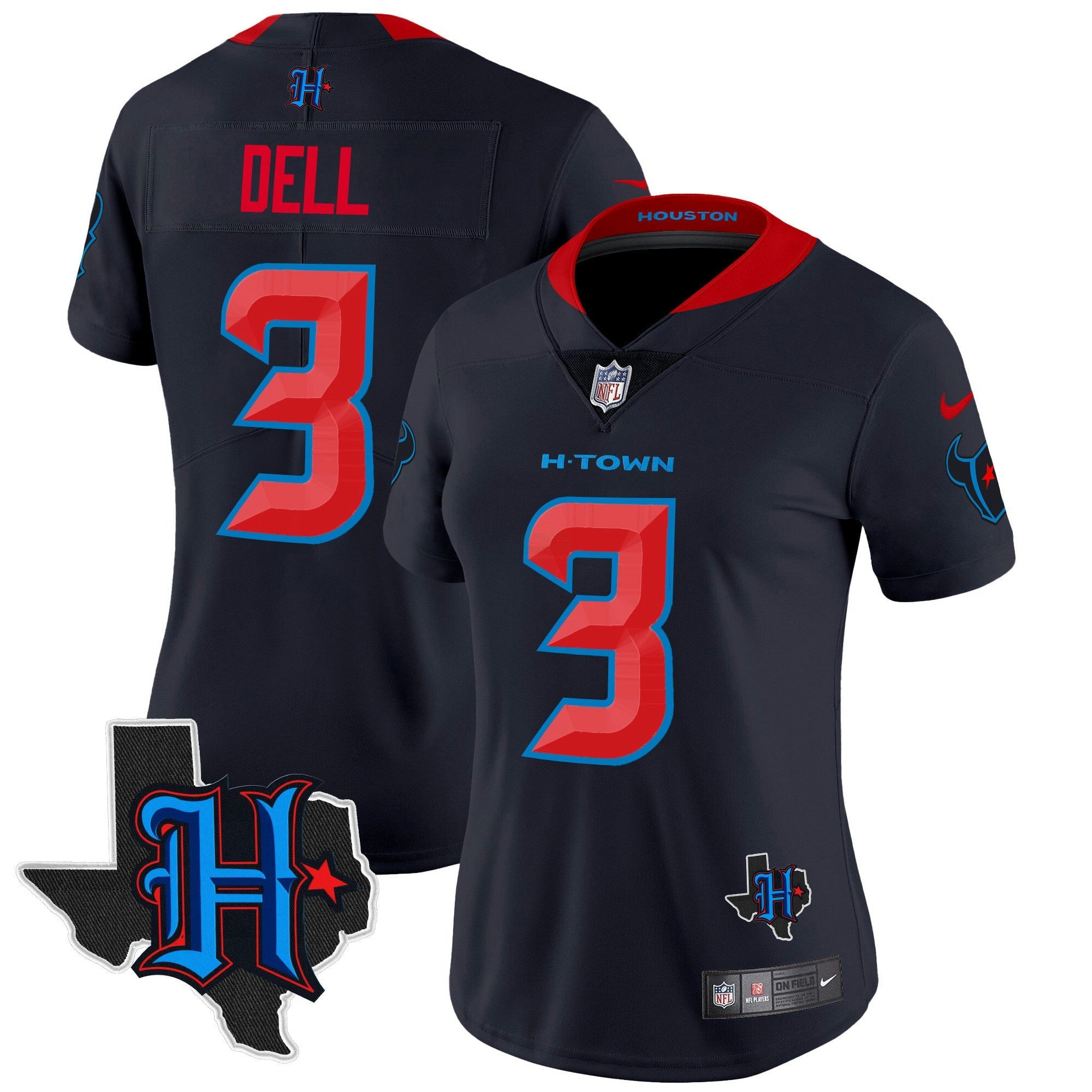 Camisa NFL Women’s Houston 2024 Texas Patch Vapor Limited Jersey