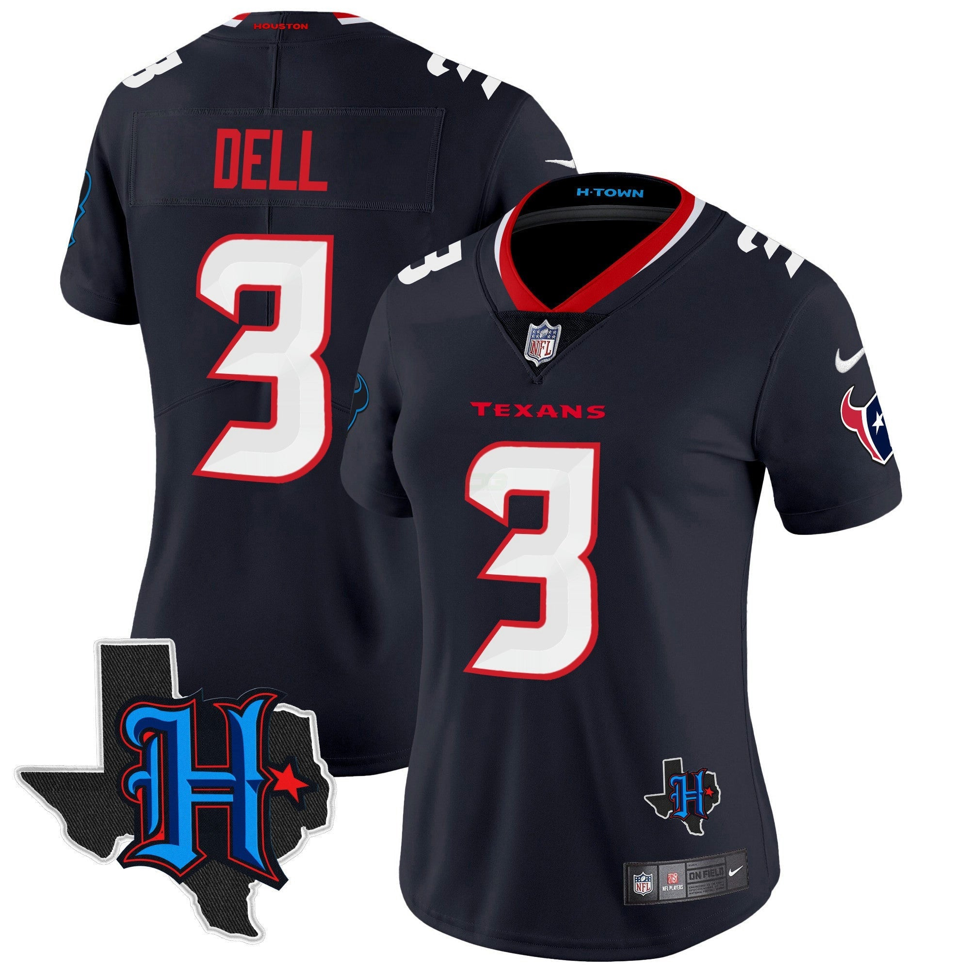 Camisa NFL Women’s Houston 2024 Texas Patch Vapor Limited Jersey