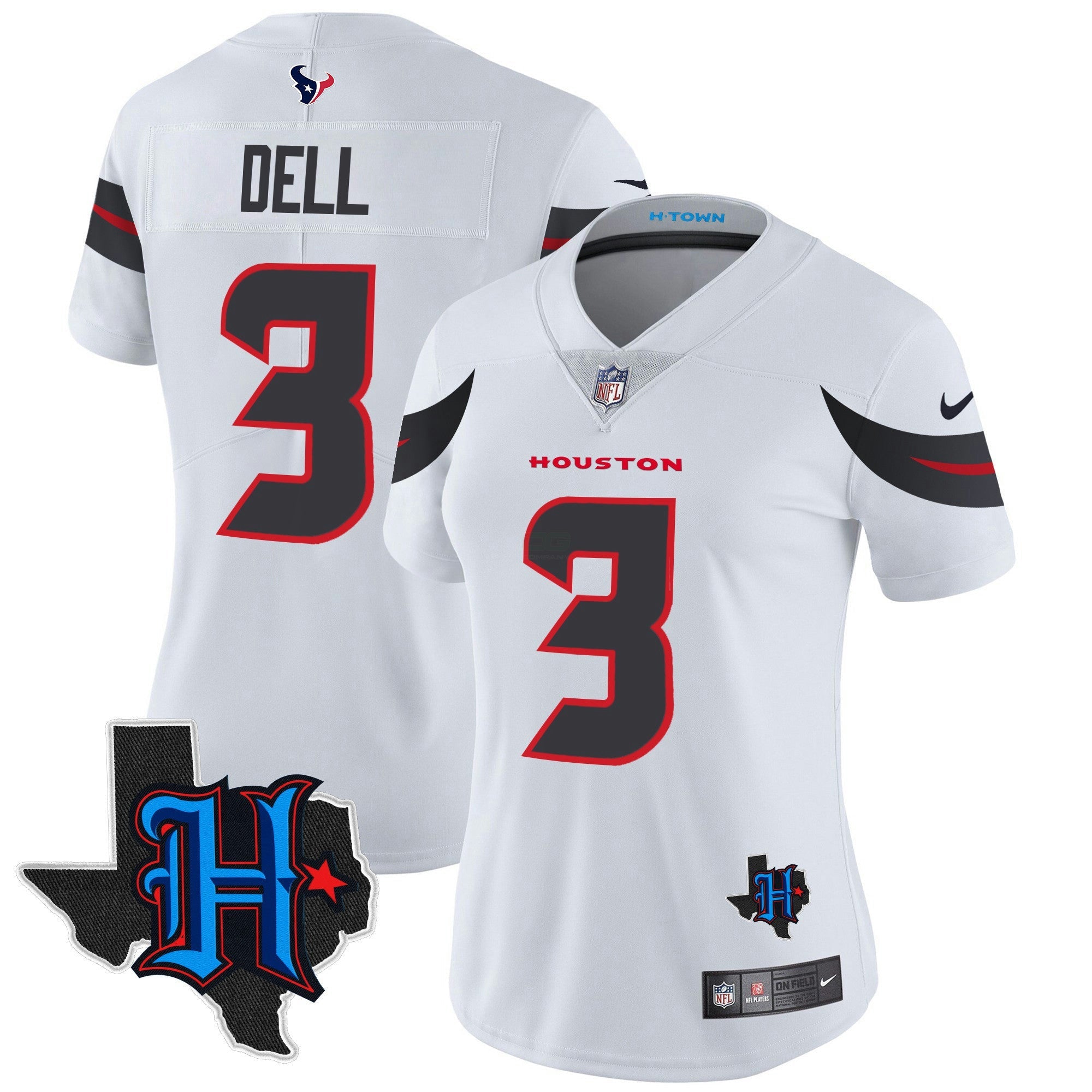 Camisa NFL Women’s Houston 2024 Texas Patch Vapor Limited Jersey