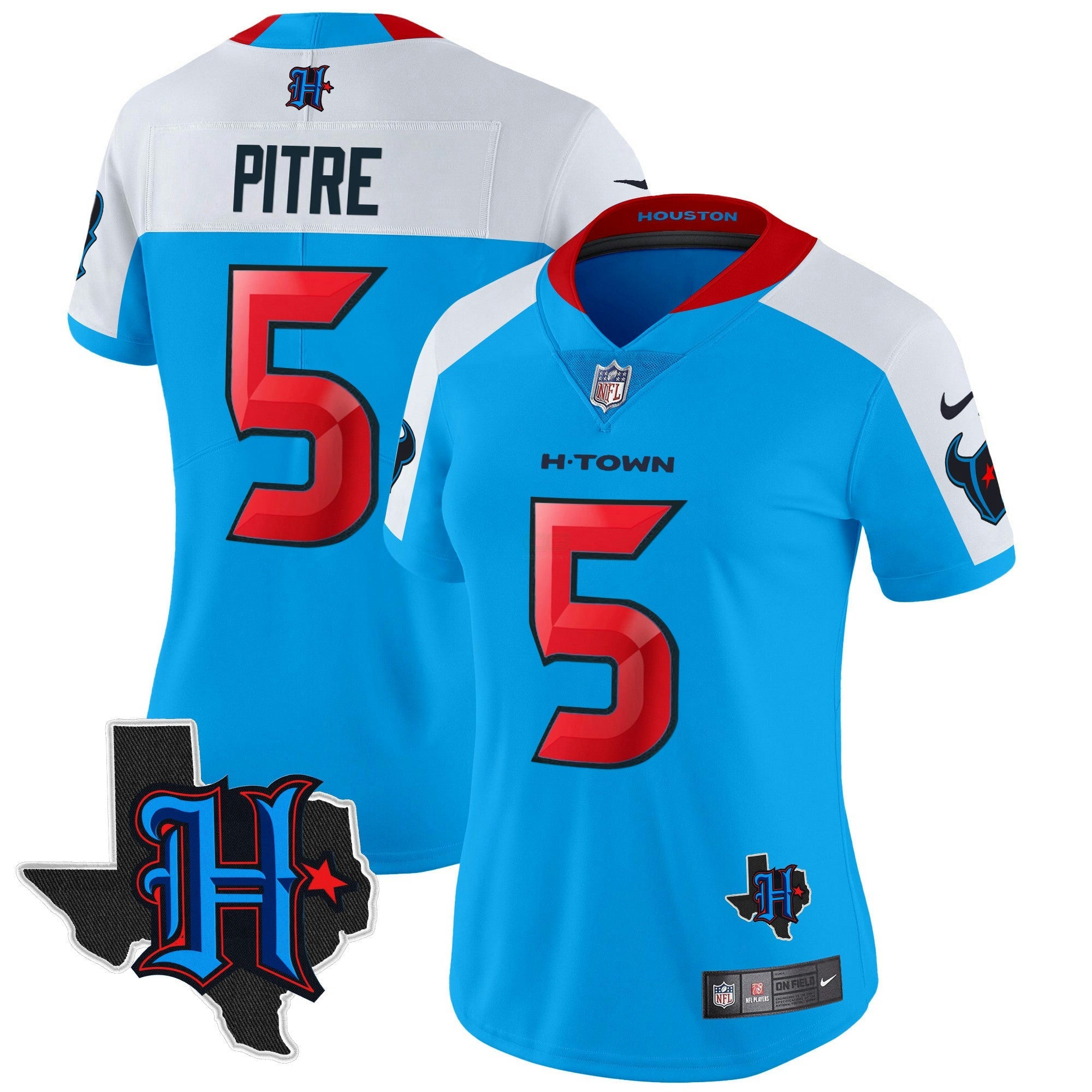Camisa NFL Women’s Houston 2024 Texas Patch Vapor Limited Jersey V2