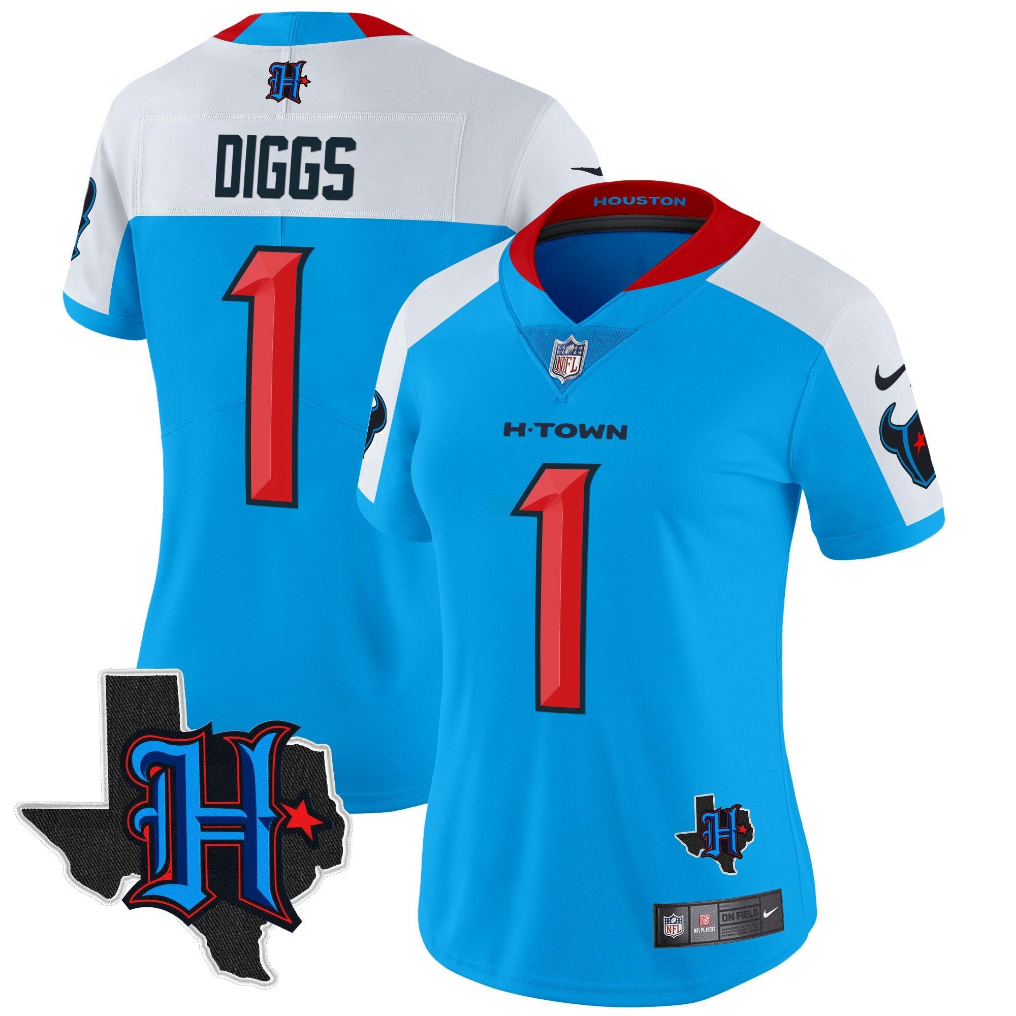 Camisa NFL Women’s Houston 2024 Texas Patch Vapor Limited Jersey V2