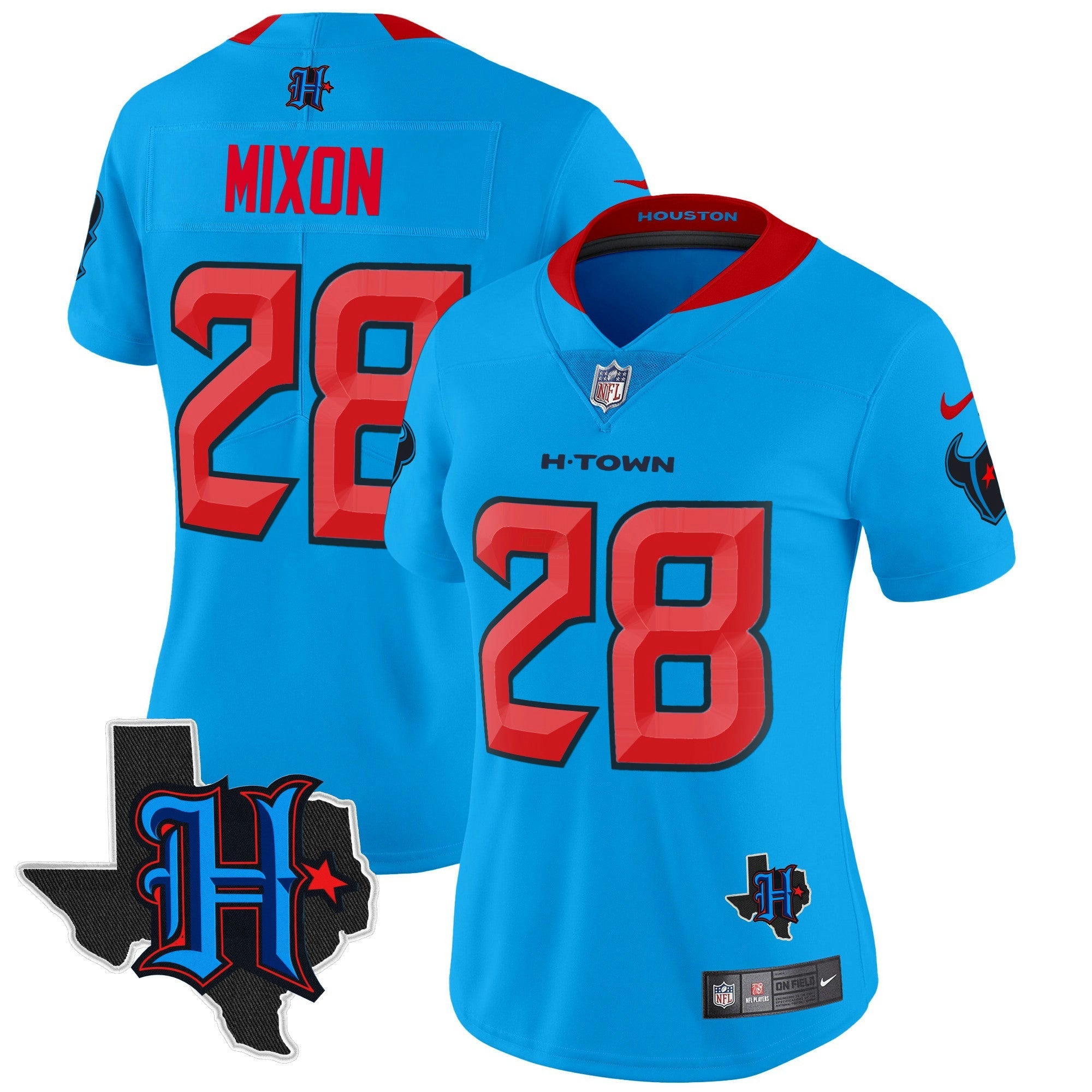 Camisa NFL Women’s Houston 2024 Texas Patch Vapor Limited Jersey V2