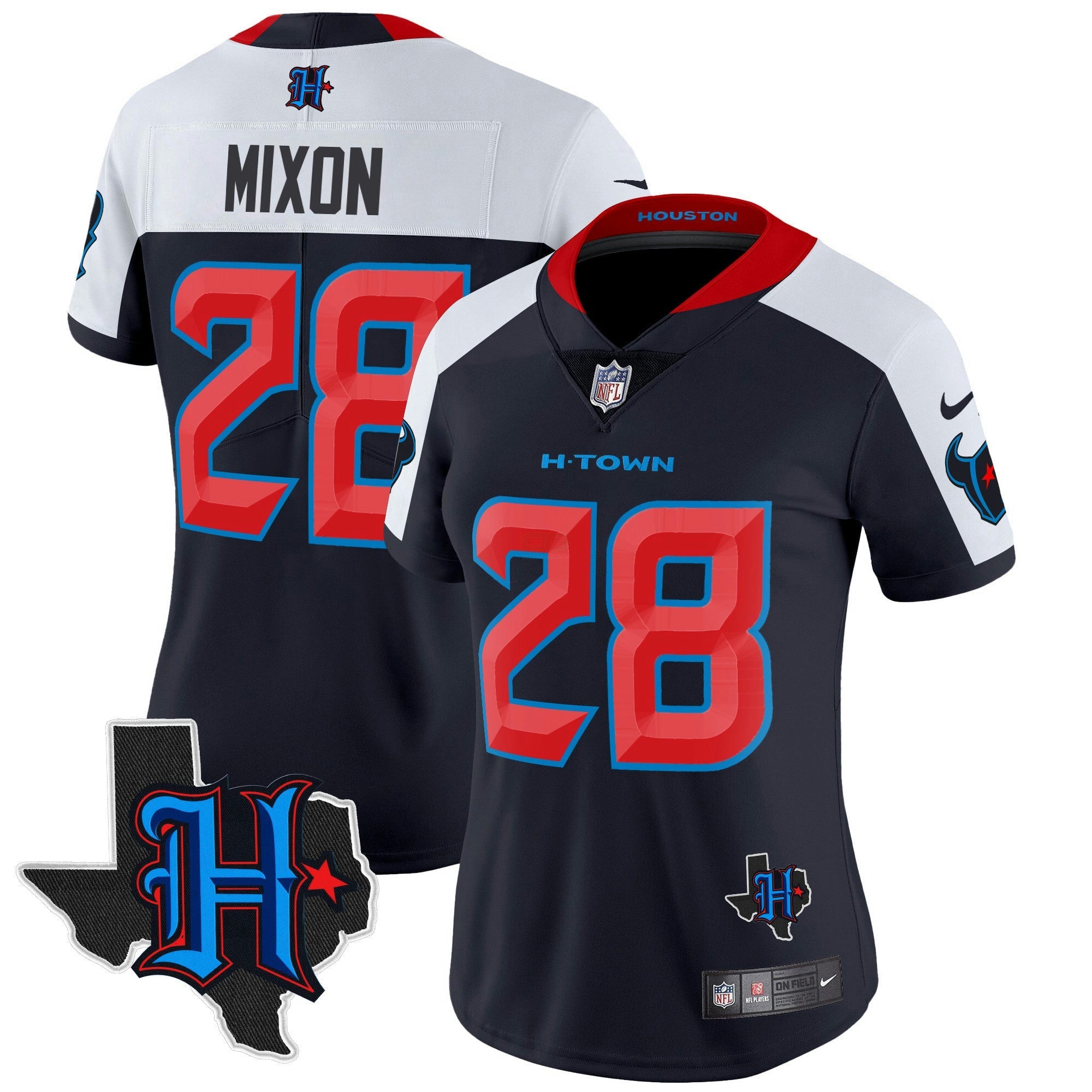 Camisa NFL Women’s Houston 2024 Texas Patch Vapor Limited Jersey V2