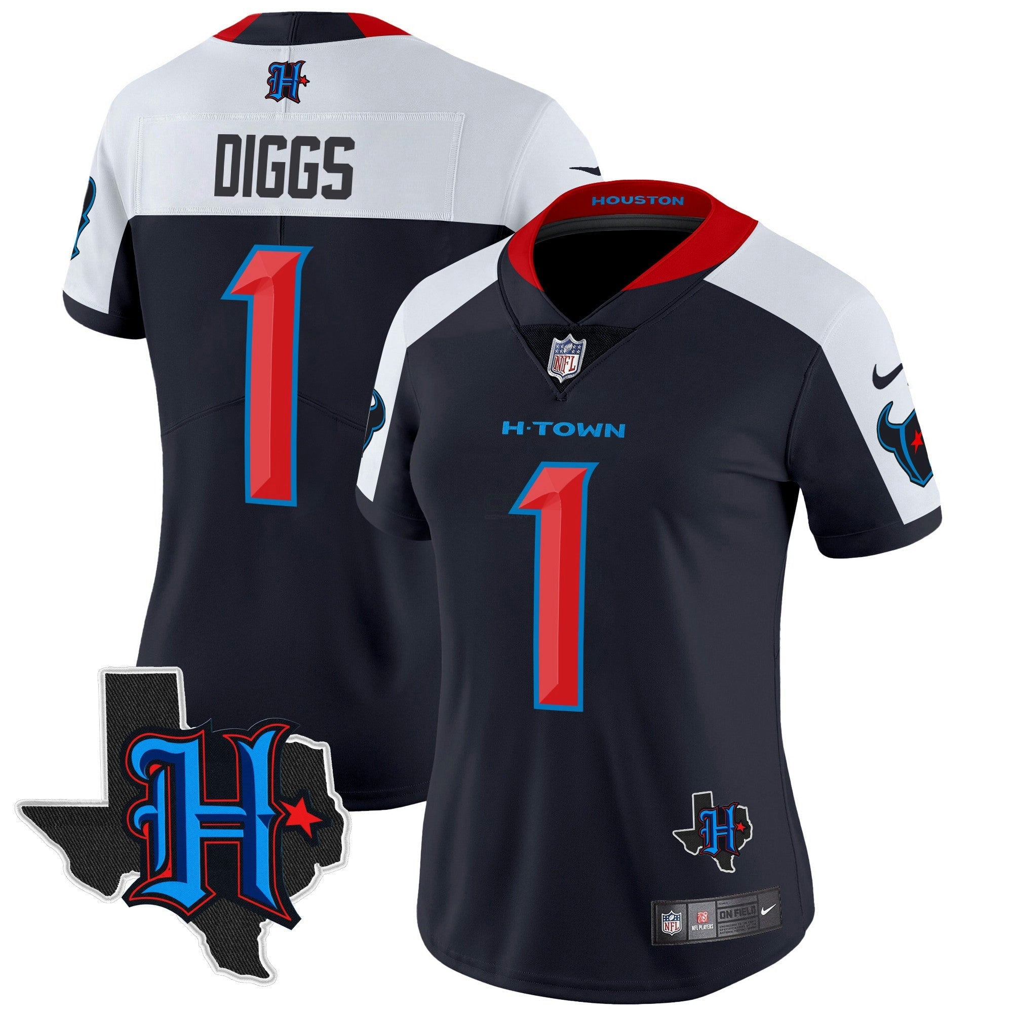 Camisa NFL Women’s Houston 2024 Texas Patch Vapor Limited Jersey V2