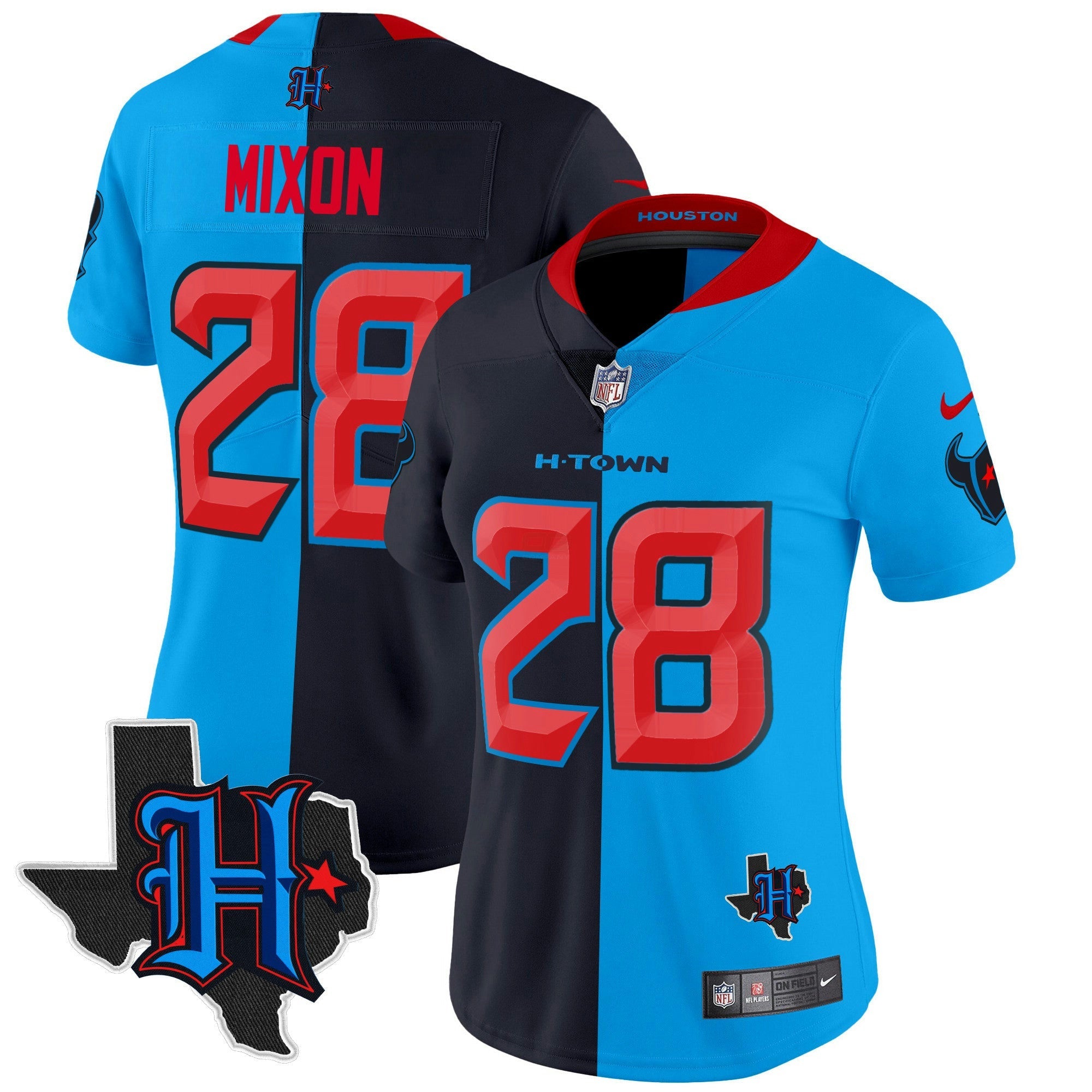 Camisa NFL Women’s Houston 2024 Texas Patch Vapor Limited Jersey V2