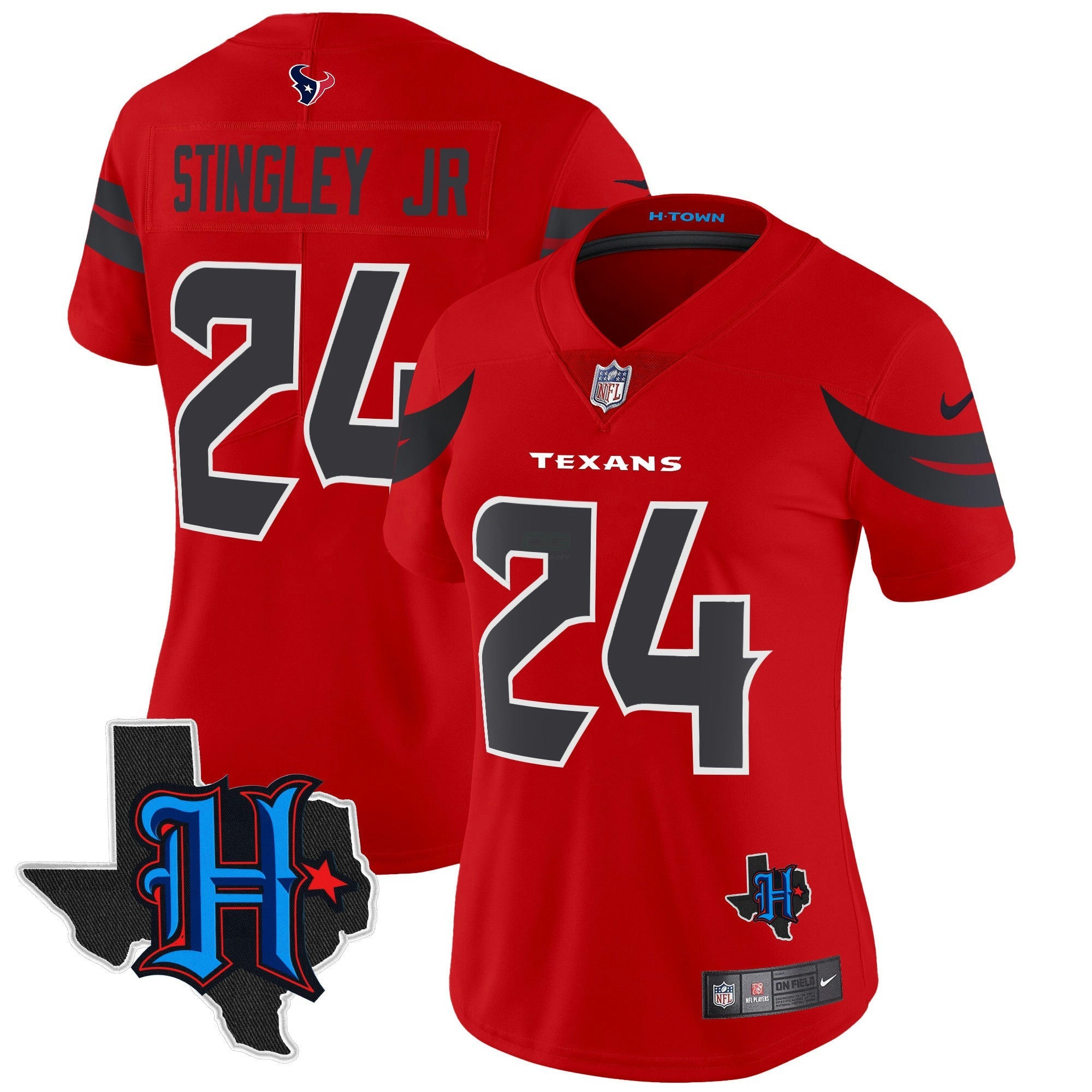 Camisa NFL Women’s Houston 2024 Texas Patch Vapor Limited Jersey V2