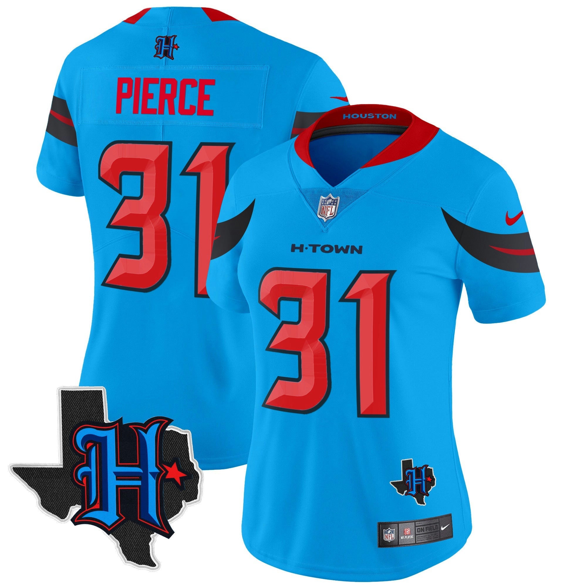 Camisa NFL Women’s Houston 2024 Texas Patch Vapor Limited Jersey V3