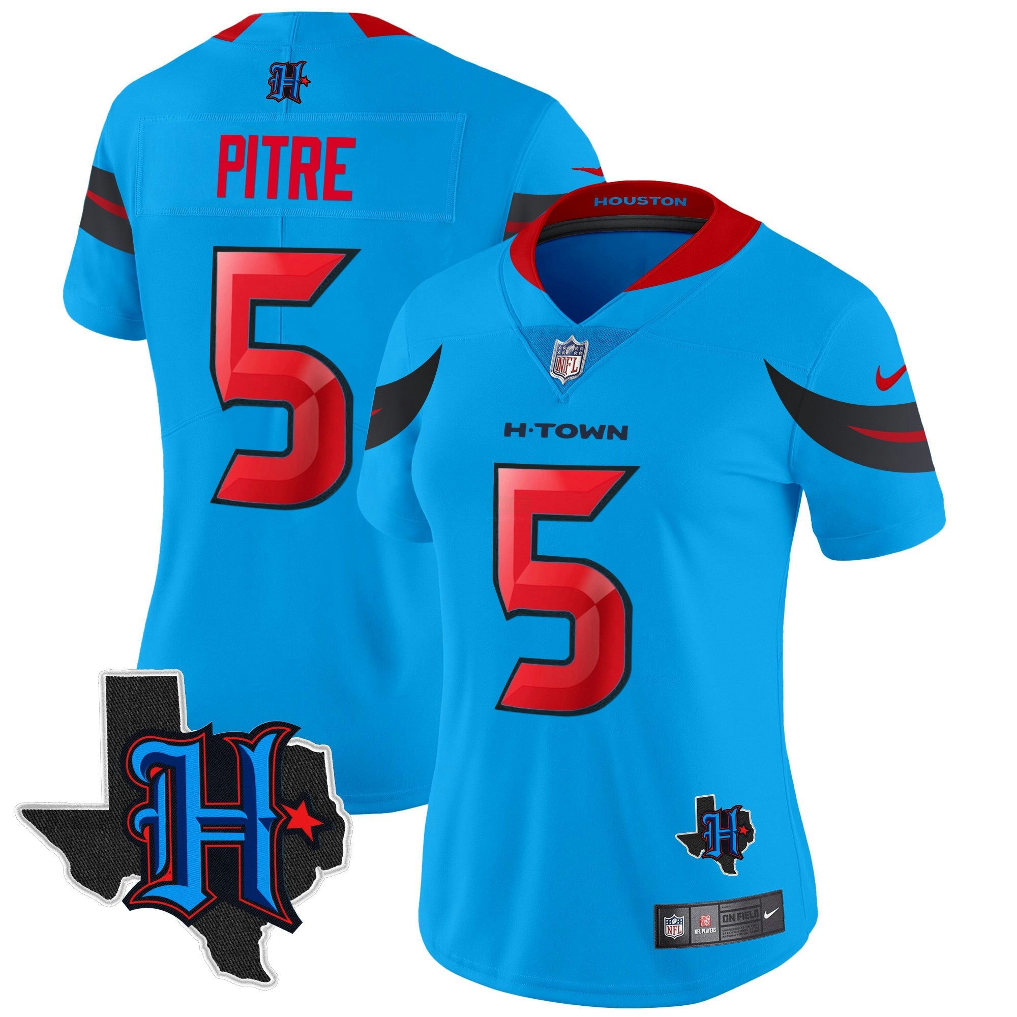 Camisa NFL Women’s Houston 2024 Texas Patch Vapor Limited Jersey V3