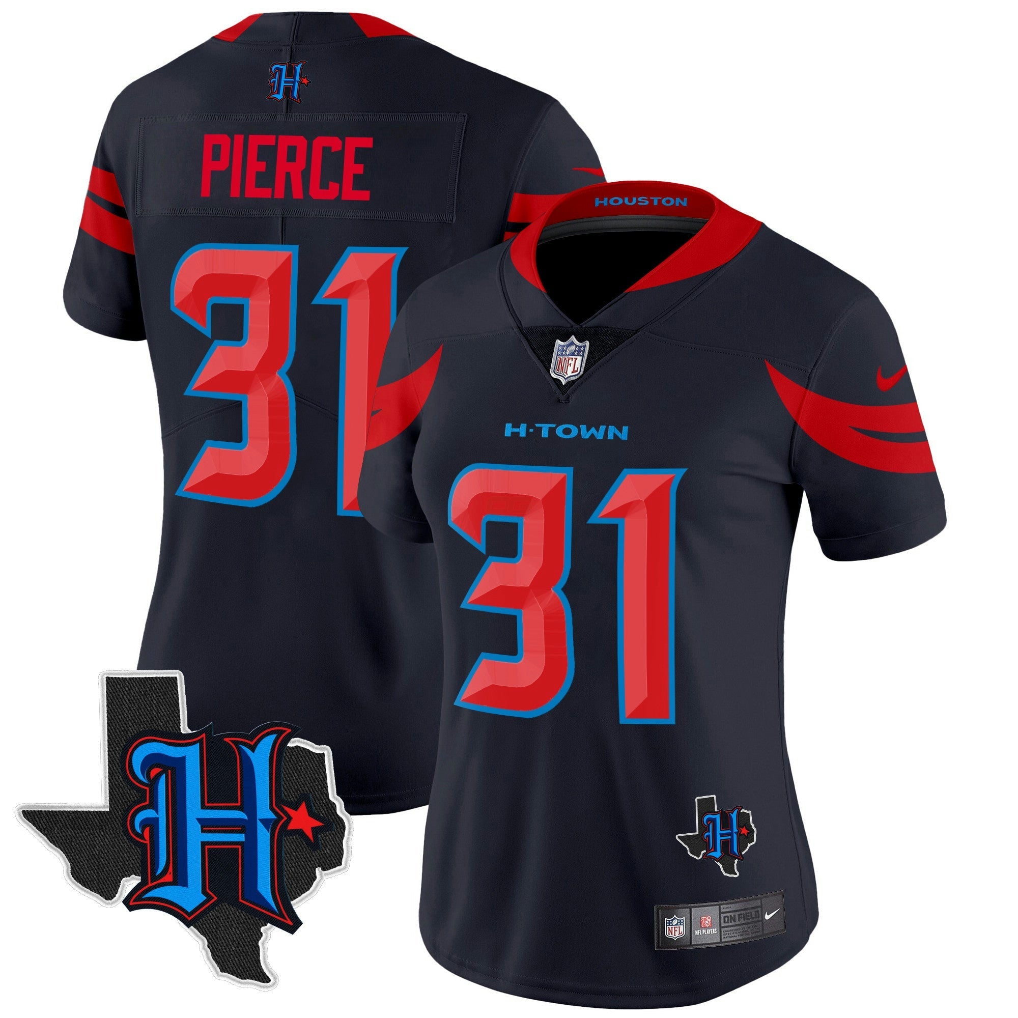 Camisa NFL Women’s Houston 2024 Texas Patch Vapor Limited Jersey V3