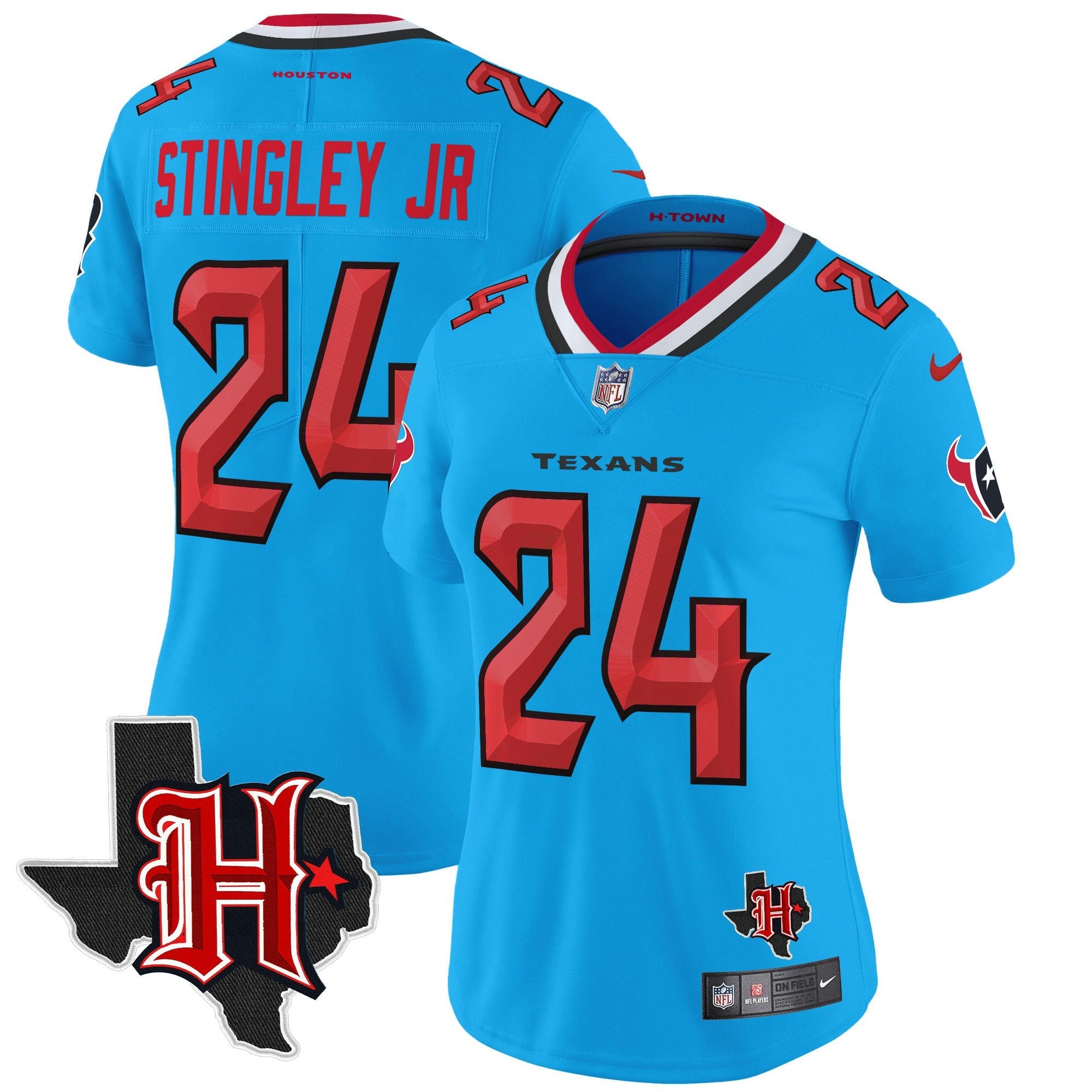 Camisa NFL Women’s Houston 2024 Texas Patch Vapor Limited Jersey V5