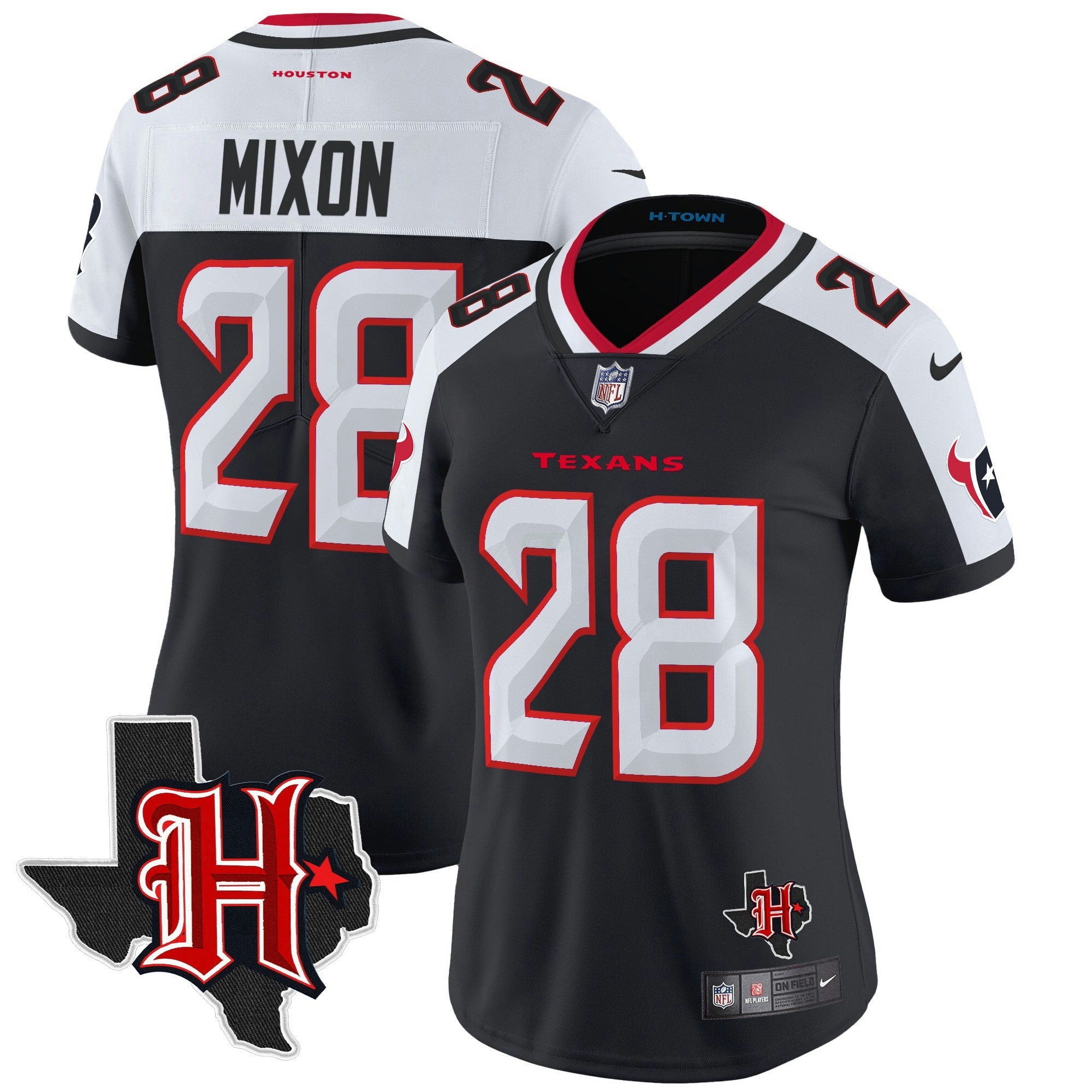 Camisa NFL Women’s Houston 2024 Texas Patch Vapor Limited Jersey V5