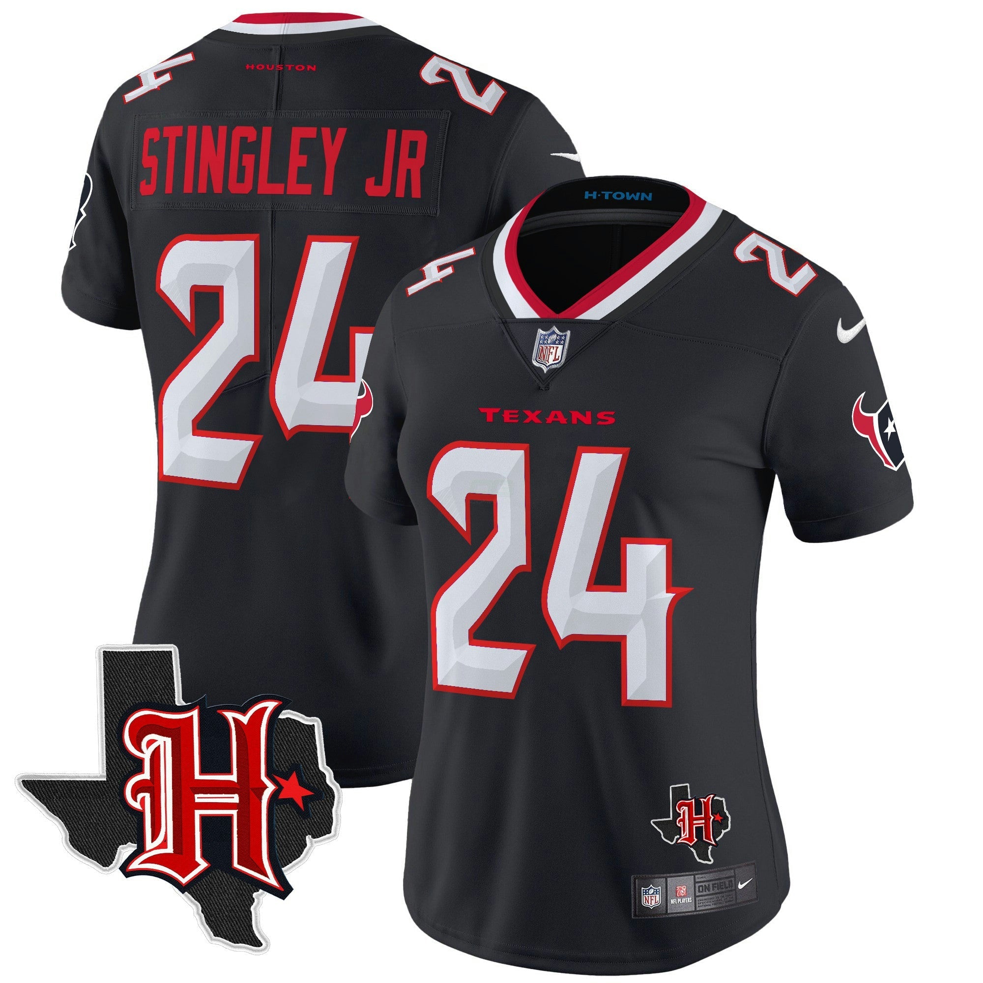 Camisa NFL Women’s Houston 2024 Texas Patch Vapor Limited Jersey V5