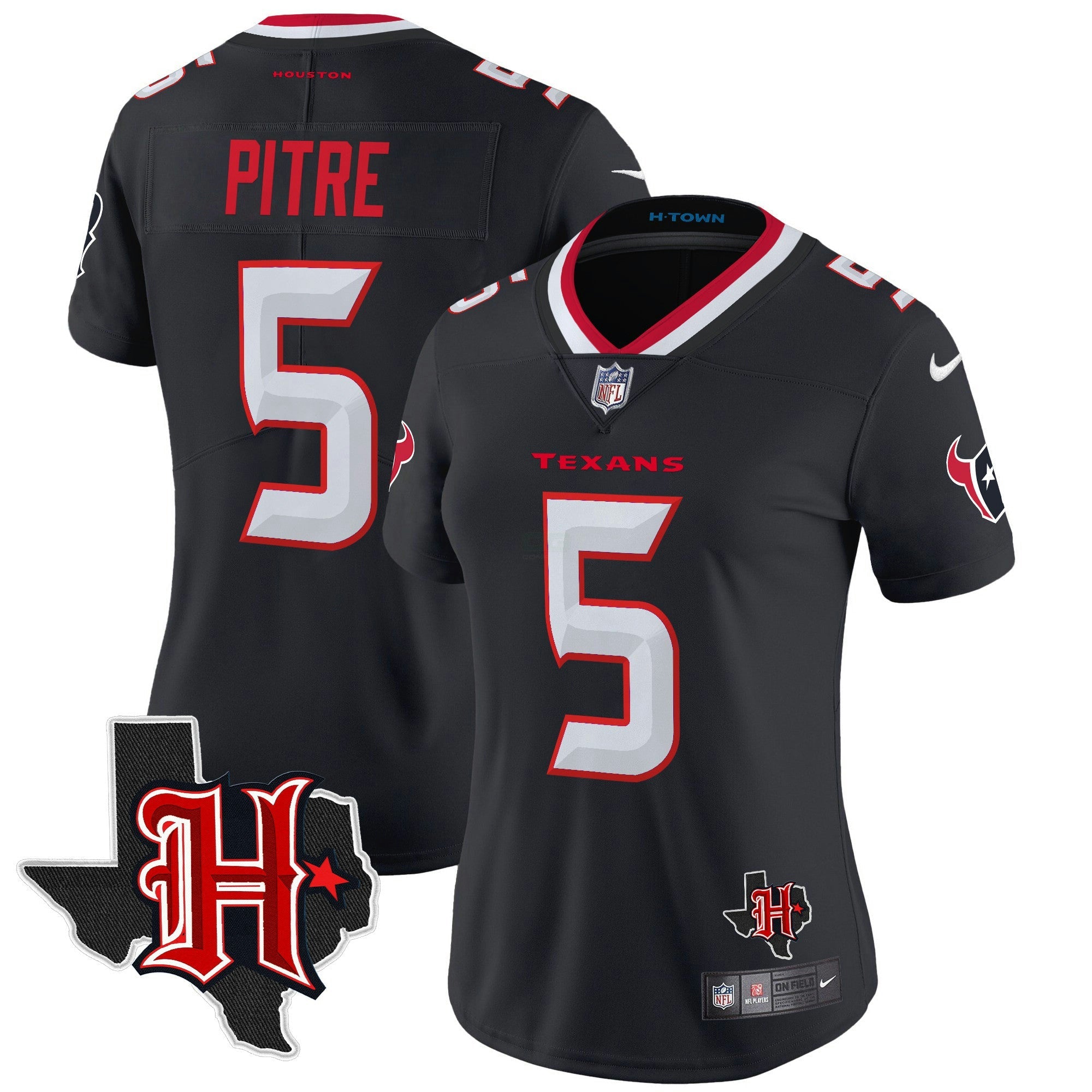 Camisa NFL Women’s Houston 2024 Texas Patch Vapor Limited Jersey V5